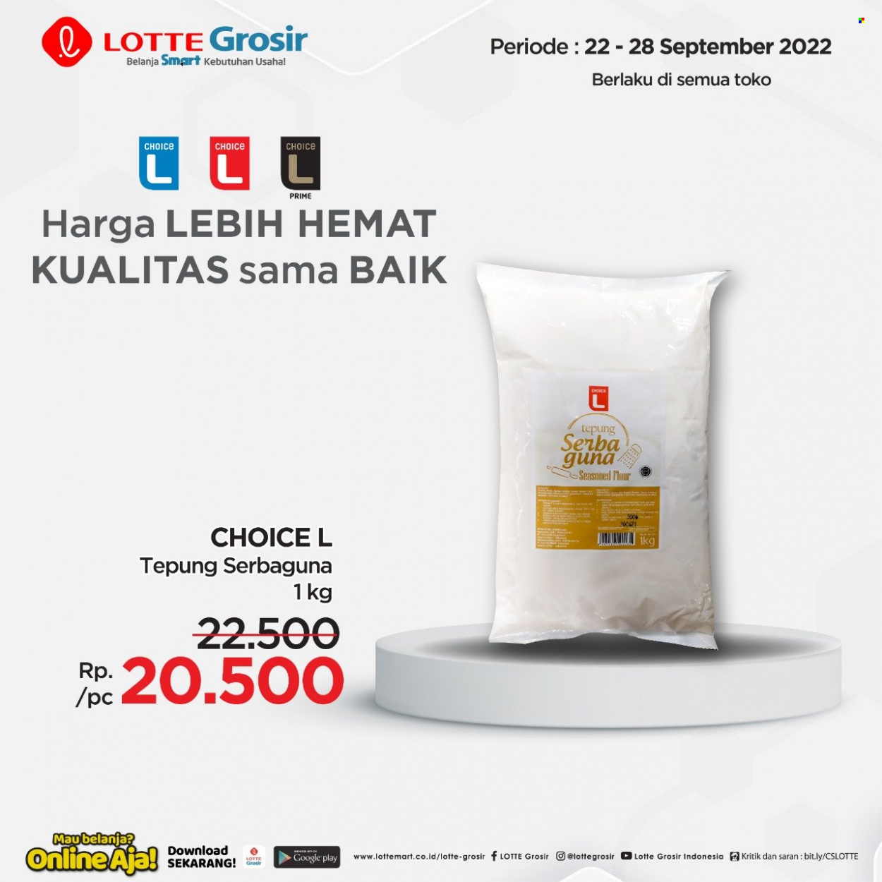 thumbnail - Promo LOTTE Grosir - 09/22/2022 - 09/28/2022 - Produk diskon - tepung, serbaguna, flour. Halaman 1.