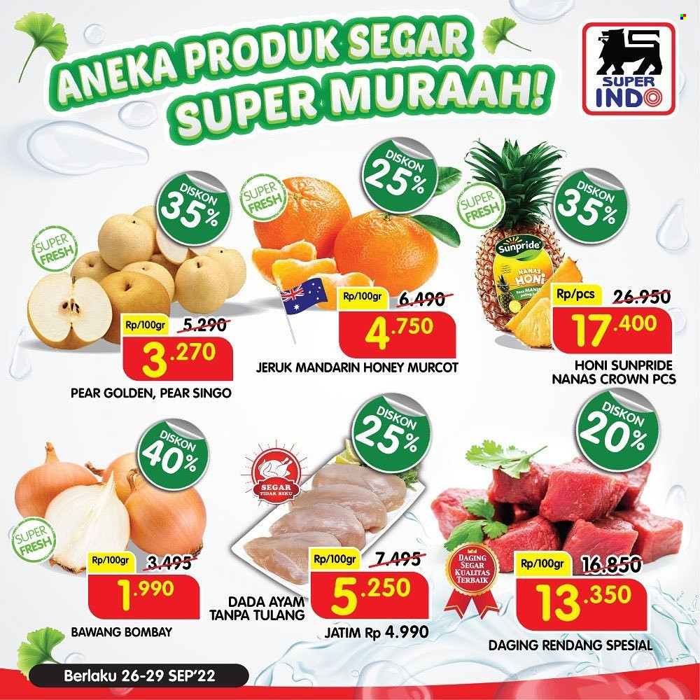 thumbnail - Promo Super INDO - 09/26/2022 - 09/29/2022 - Produk diskon - rendang, nanas, jeruk, honey, daging rendang, bawang, bawang bombay, aneka, ayam. Halaman 6.