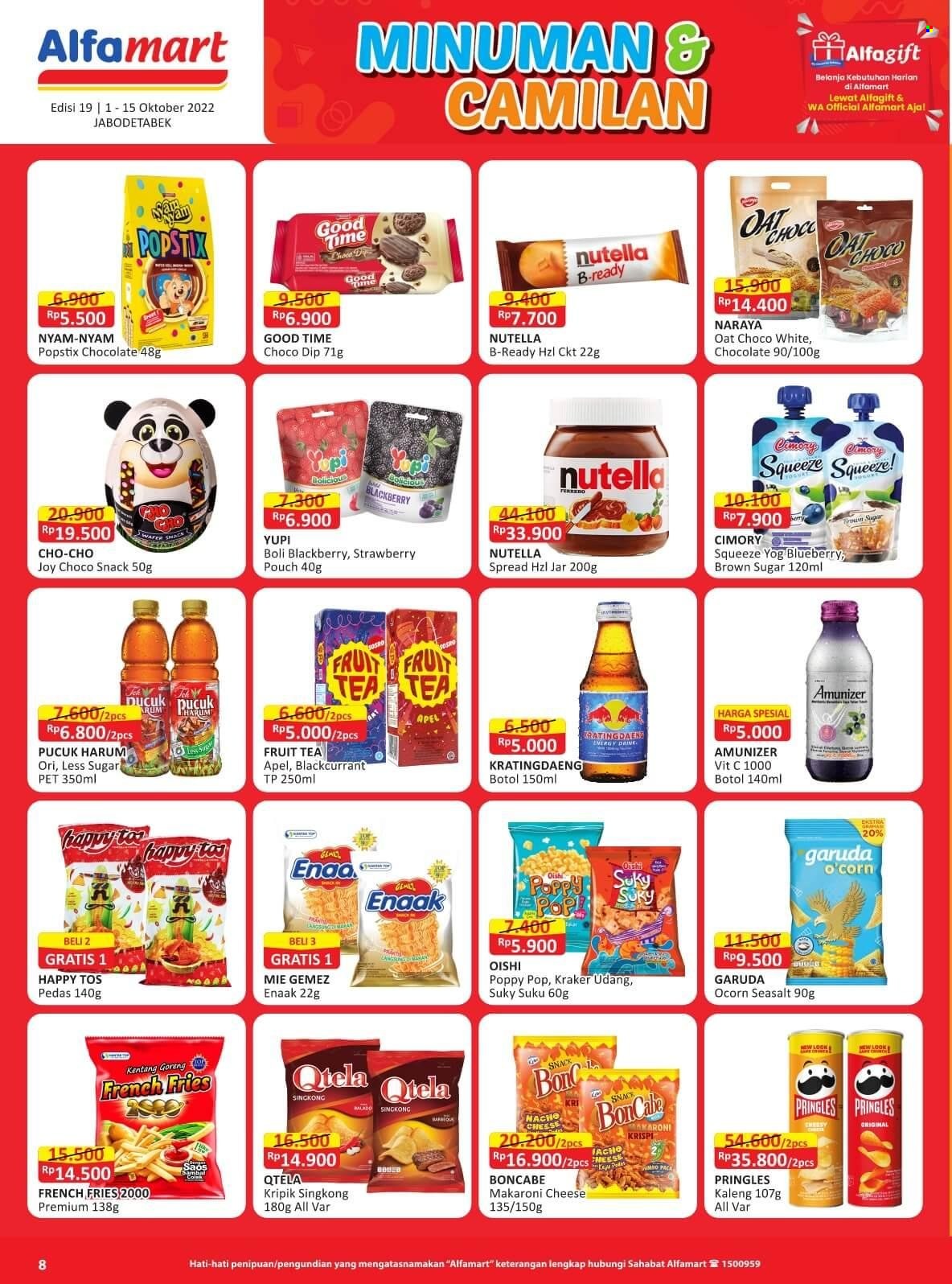 thumbnail - Promo Alfamart - 10/01/2022 - 10/15/2022 - Produk diskon - fruit, goreng, wafer, sugar, tea, rum, pringles, pet, nutella, kentang, jar, chocolate, garuda, corn, cimory, brown sugar, apel, snack. Halaman 7.