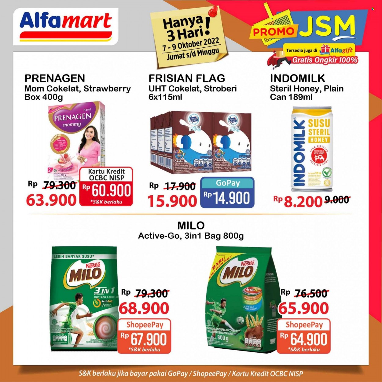 thumbnail - Promo Alfamart - 10/07/2022 - 10/09/2022 - Produk diskon - milk, indomilk, stroberi, nestlé, nestle milo, honey, gula, box, bag, vitamin. Halaman 5.