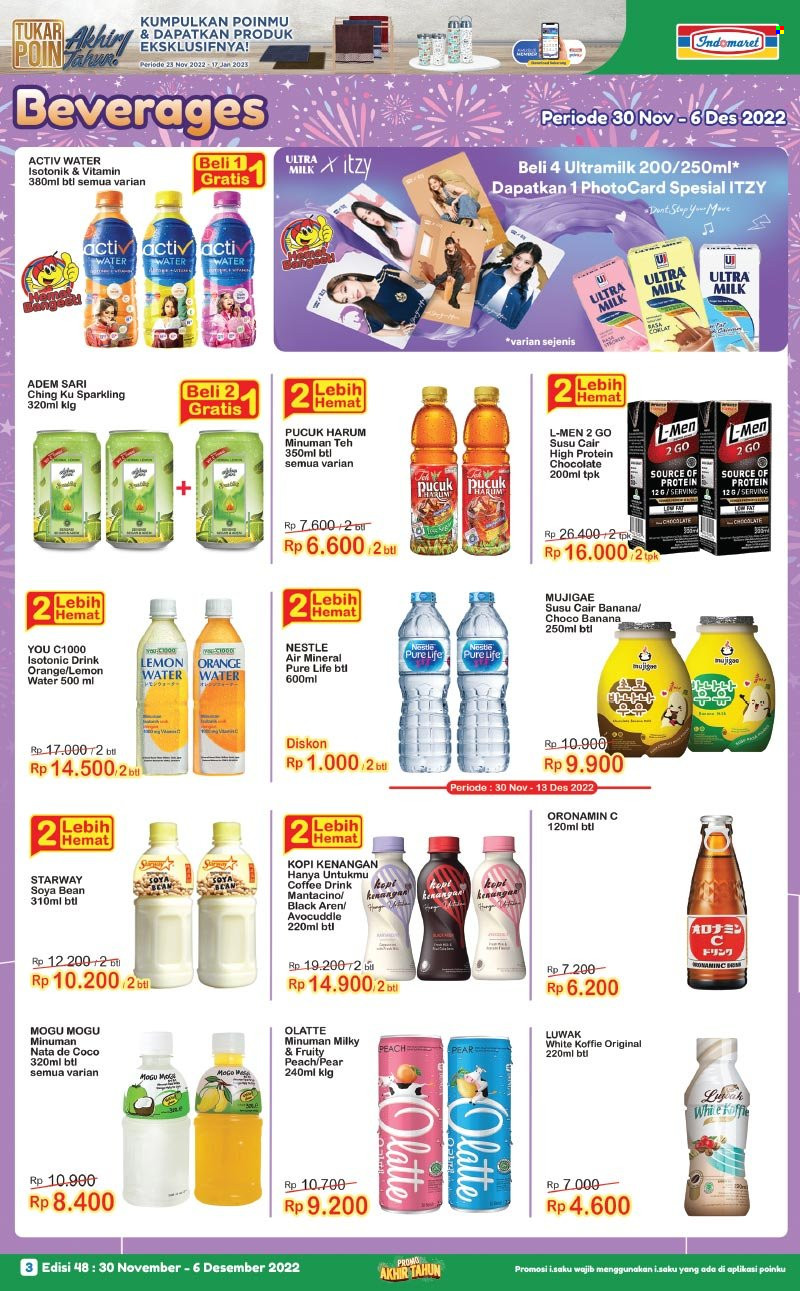 thumbnail - Promo Indomaret - 11/30/2022 - 12/06/2022 - Produk diskon - milk, coffee, torch, lemon, nestlé, chocolate, coco, adem sari, drink, vitamin. Halaman 4.