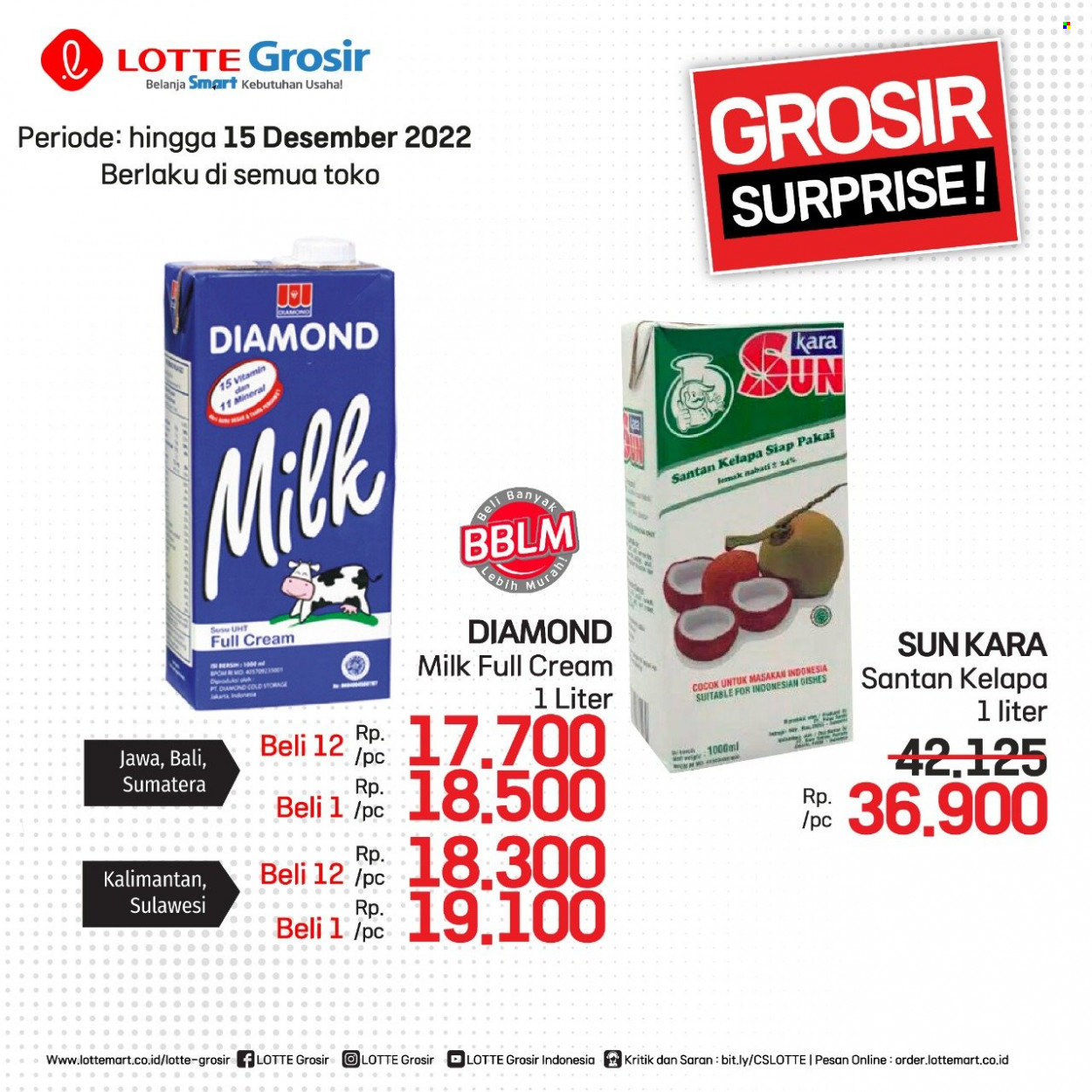 thumbnail - Promo LOTTE Grosir - 12/07/2022 - 12/15/2022 - Produk diskon - milk, storage, sun, milk full cream, vitamin. Halaman 1.