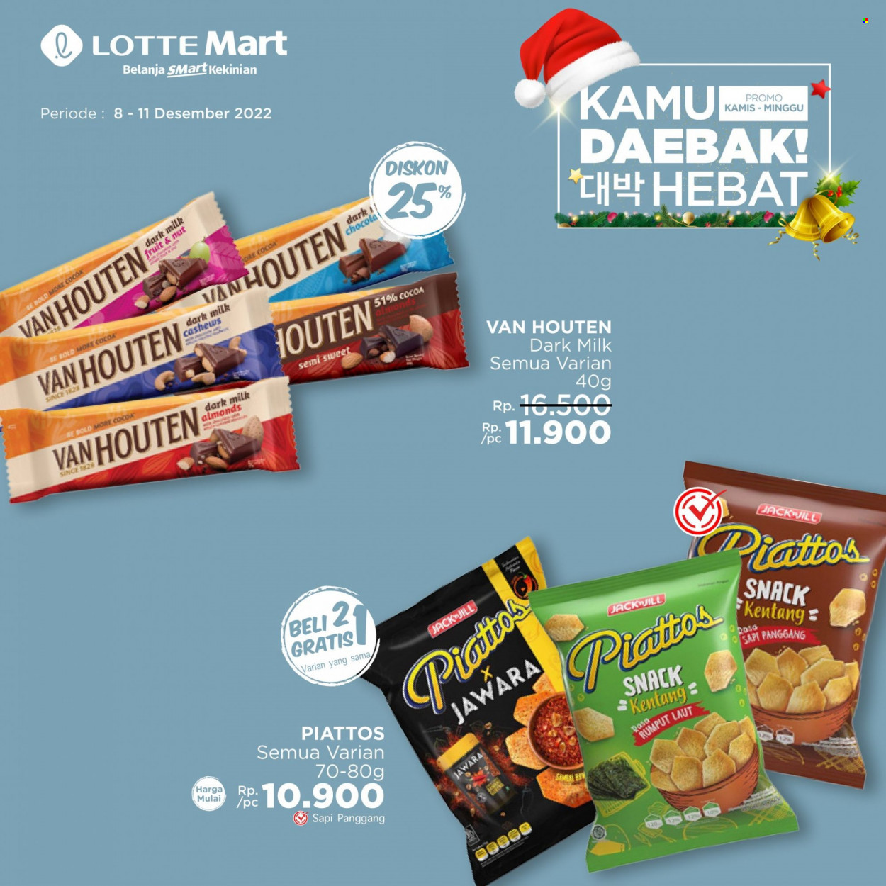 thumbnail - Promo LOTTE Mart - 12/08/2022 - 12/11/2022 - Produk diskon - milk, fruit, kentang, jawara, harga mulai, cocoa, cashews, almonds, snack. Halaman 9.
