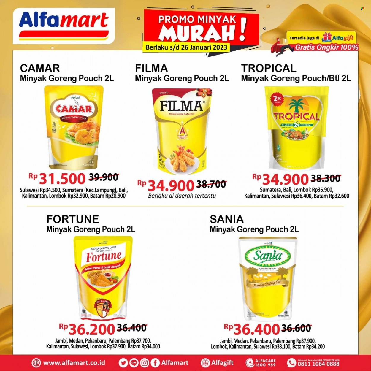 Promo Alfamart - 01/24/2023 - 01/26/2023 - Produk diskon - goreng, minyak, minyak goreng, minyak goreng pouch. Halaman 1.