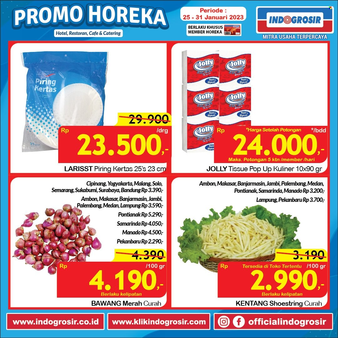 thumbnail - Promo Indogrosir - 01/25/2023 - 01/31/2023 - Produk diskon - tissue, bawang merah, piring, kentang, bawang. Halaman 3.