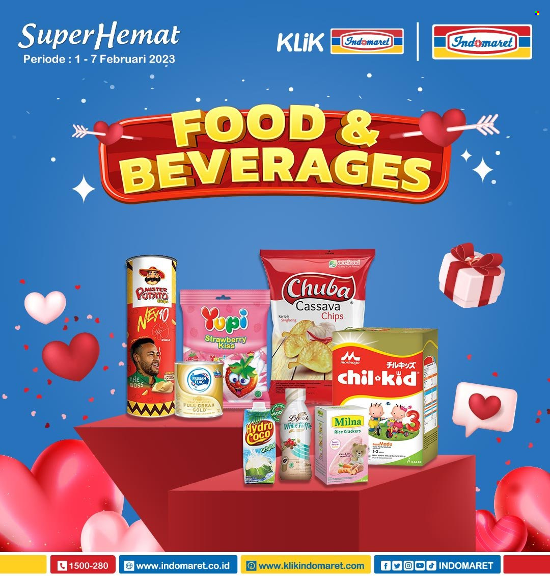 thumbnail - Promo Indomaret - 02/01/2023 - 02/07/2023 - Produk diskon - rice, chips, gold, crackers, coco. Halaman 1.