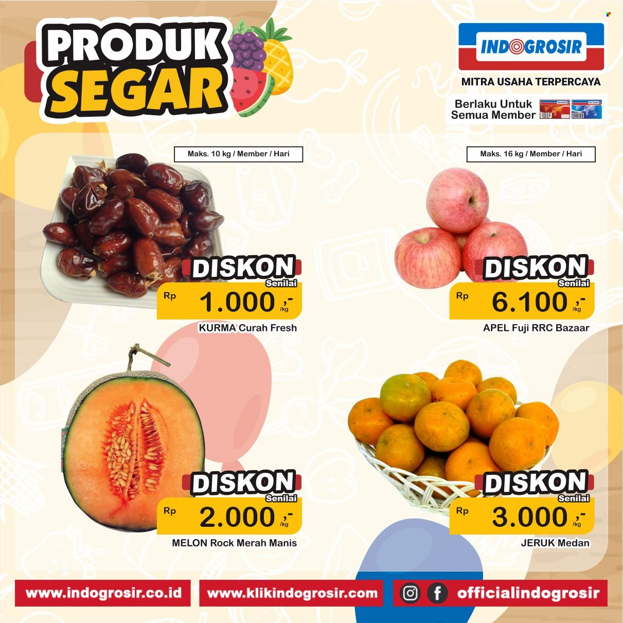 thumbnail - Promo Indogrosir - 03/16/2023 - 03/31/2023 - Produk diskon - melon, jeruk, apel. Halaman 6.
