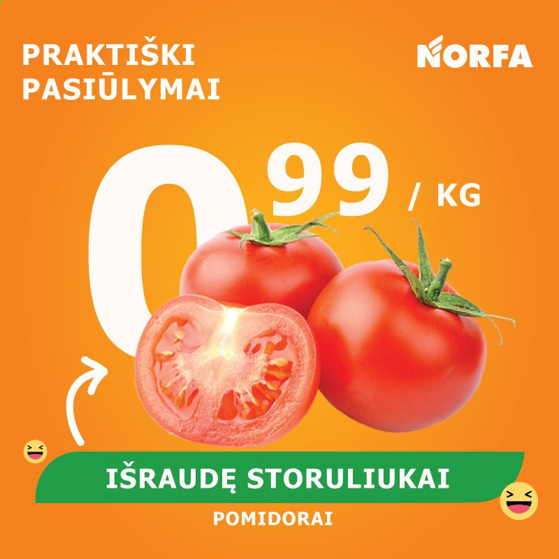 thumbnail - „NORFA“ leidinys - 2021 02 09 - 2021 02 14 - Išpardavimų produktai - pomidorai. 1 puslapis.