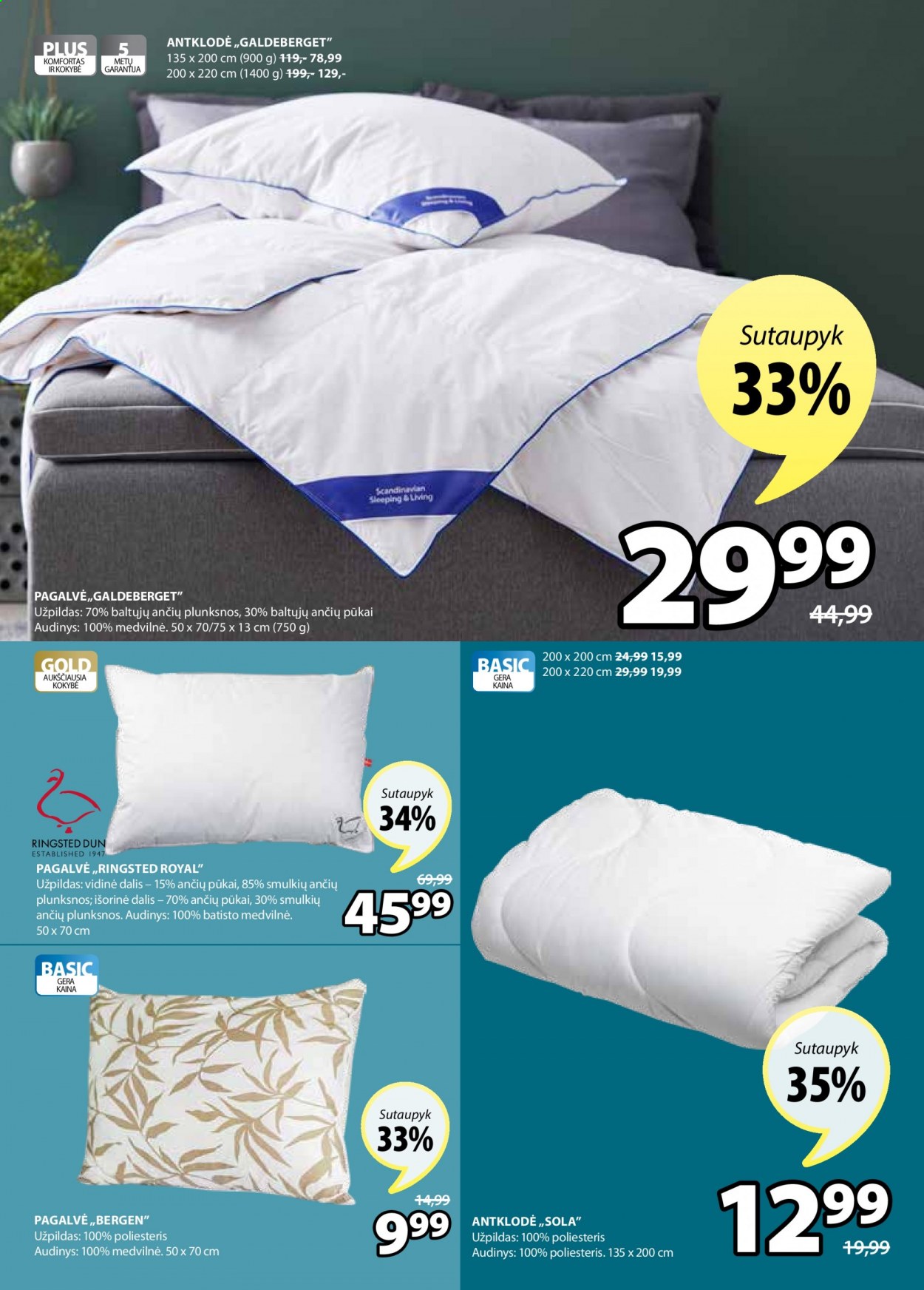 thumbnail - „JYSK“ leidinys - 2021 02 23 - 2021 03 08 - Išpardavimų produktai - antklodės, pagalvė. 6 puslapis.