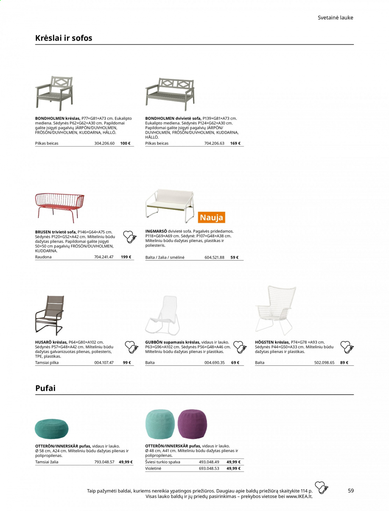 thumbnail - „IKEA“ leidinys - Išpardavimų produktai - sofa, krėslas. 59 puslapis.