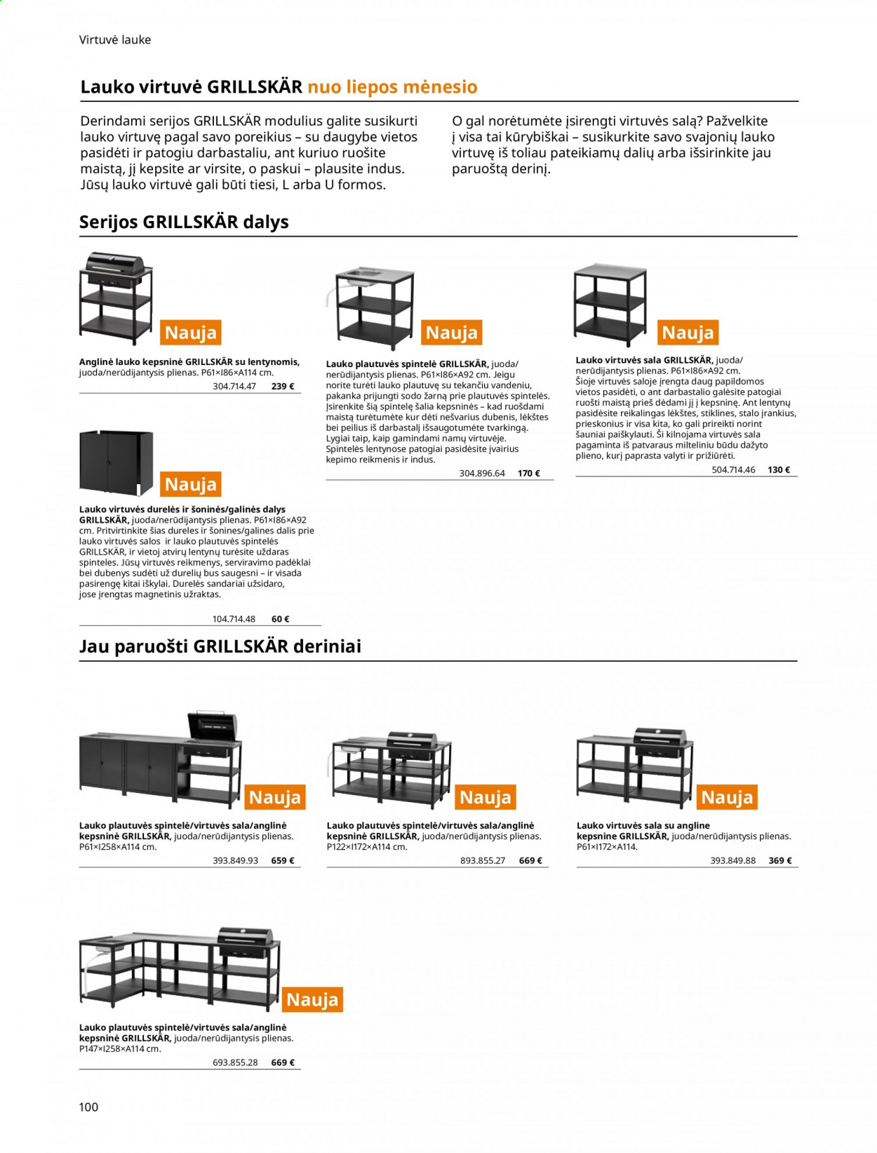 thumbnail - „IKEA“ leidinys - Išpardavimų produktai - stalo, spintelė, rėmas. 100 puslapis.