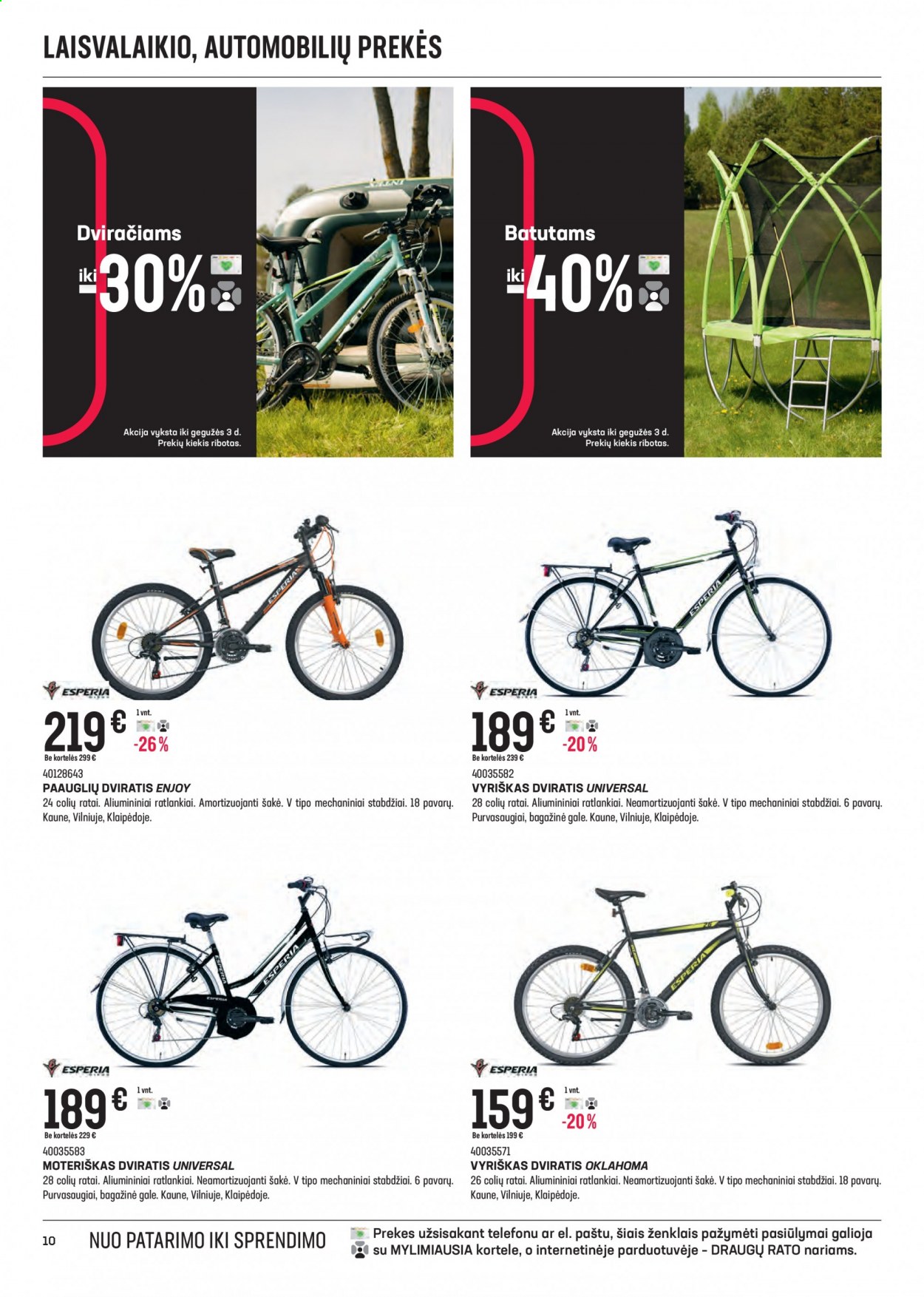 thumbnail - „Senukai“ leidinys - 2021 04 15 - 2021 05 03 - Išpardavimų produktai - moteriškas dviratis. 10 puslapis.