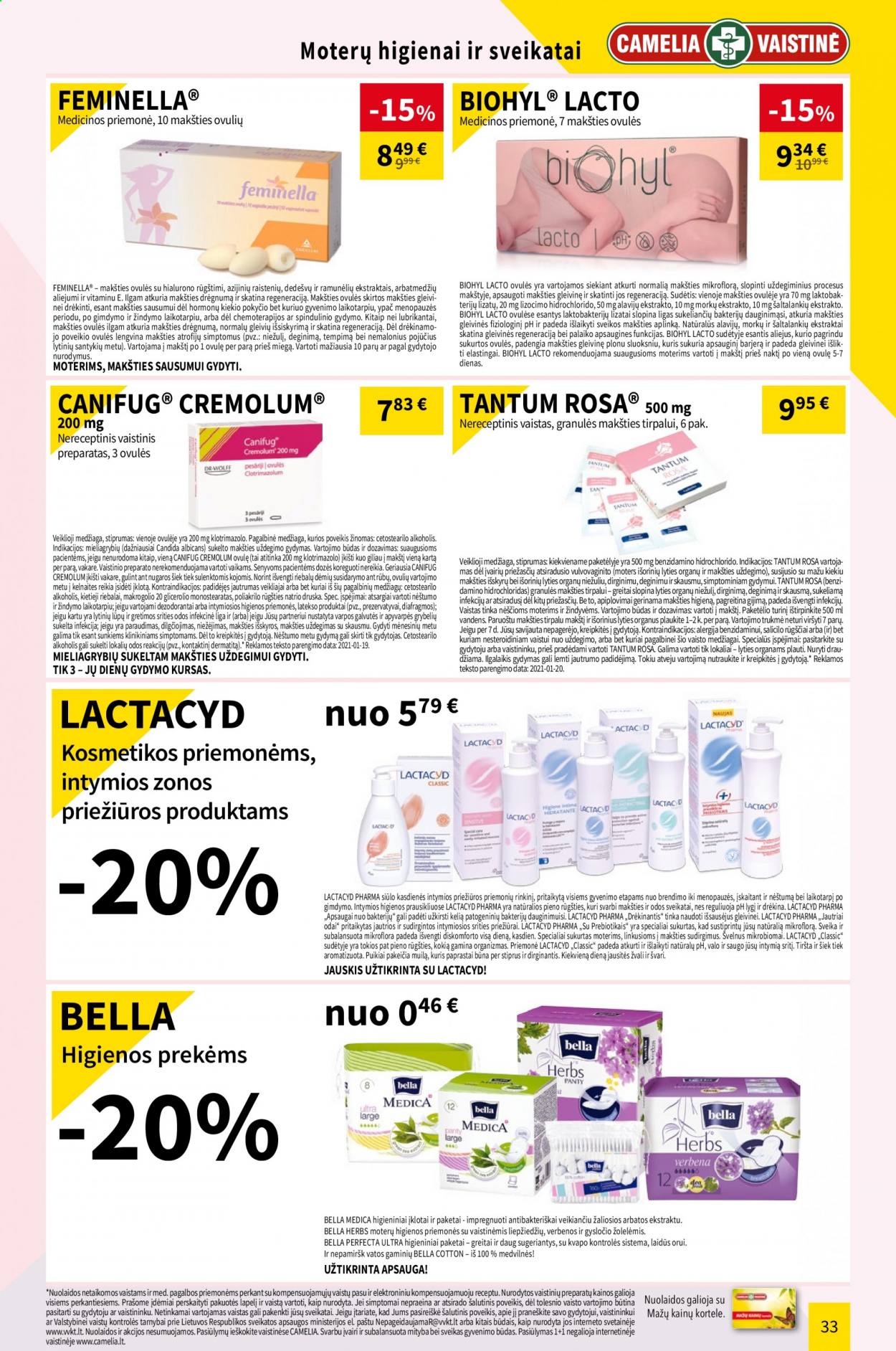 thumbnail - „CAMELIA Vaistinė“ leidinys - 2021 05 01 - 2021 05 31 - Išpardavimų produktai - intymiosios higienos, Lactacyd. 33 puslapis.