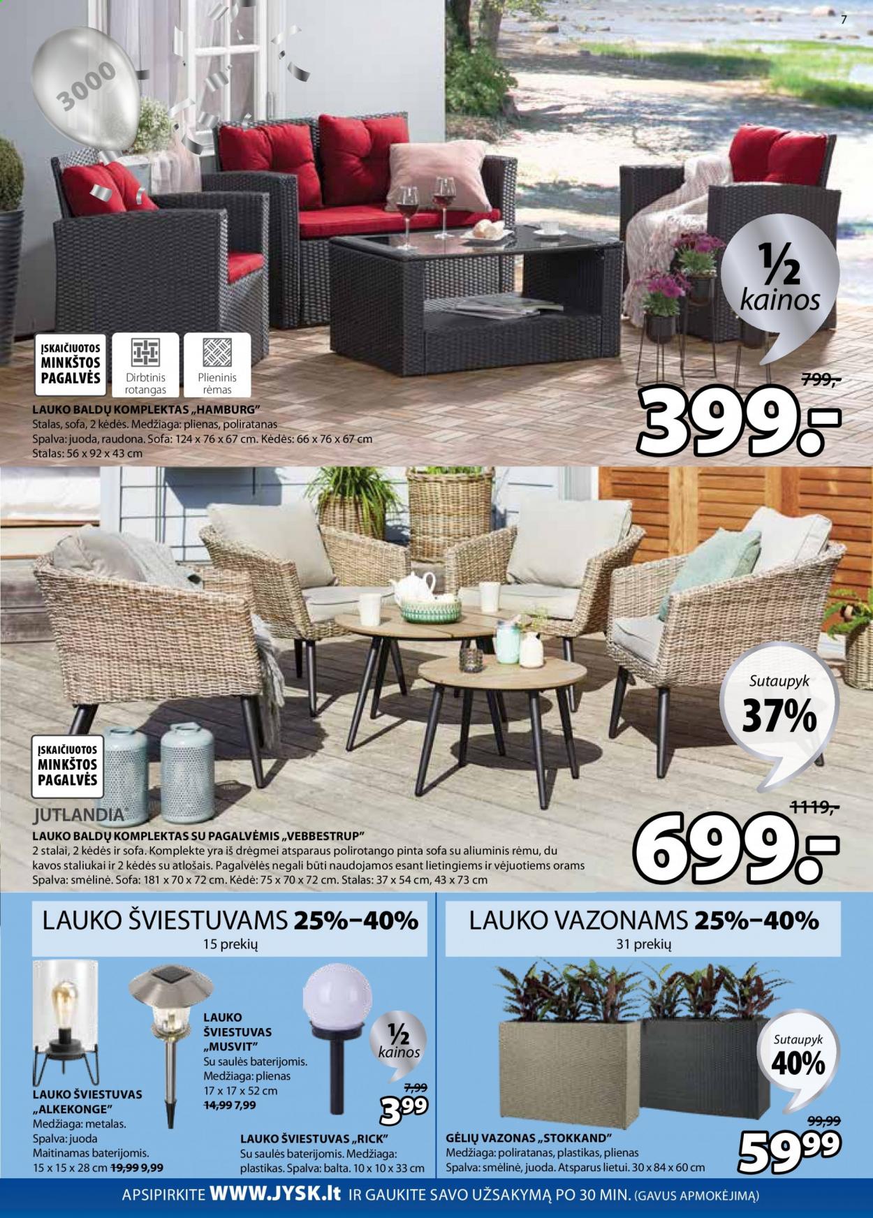 thumbnail - „JYSK“ leidinys - 2021 05 11 - 2021 05 24 - Išpardavimų produktai - sofa, rėmas, kėdė. 7 puslapis.