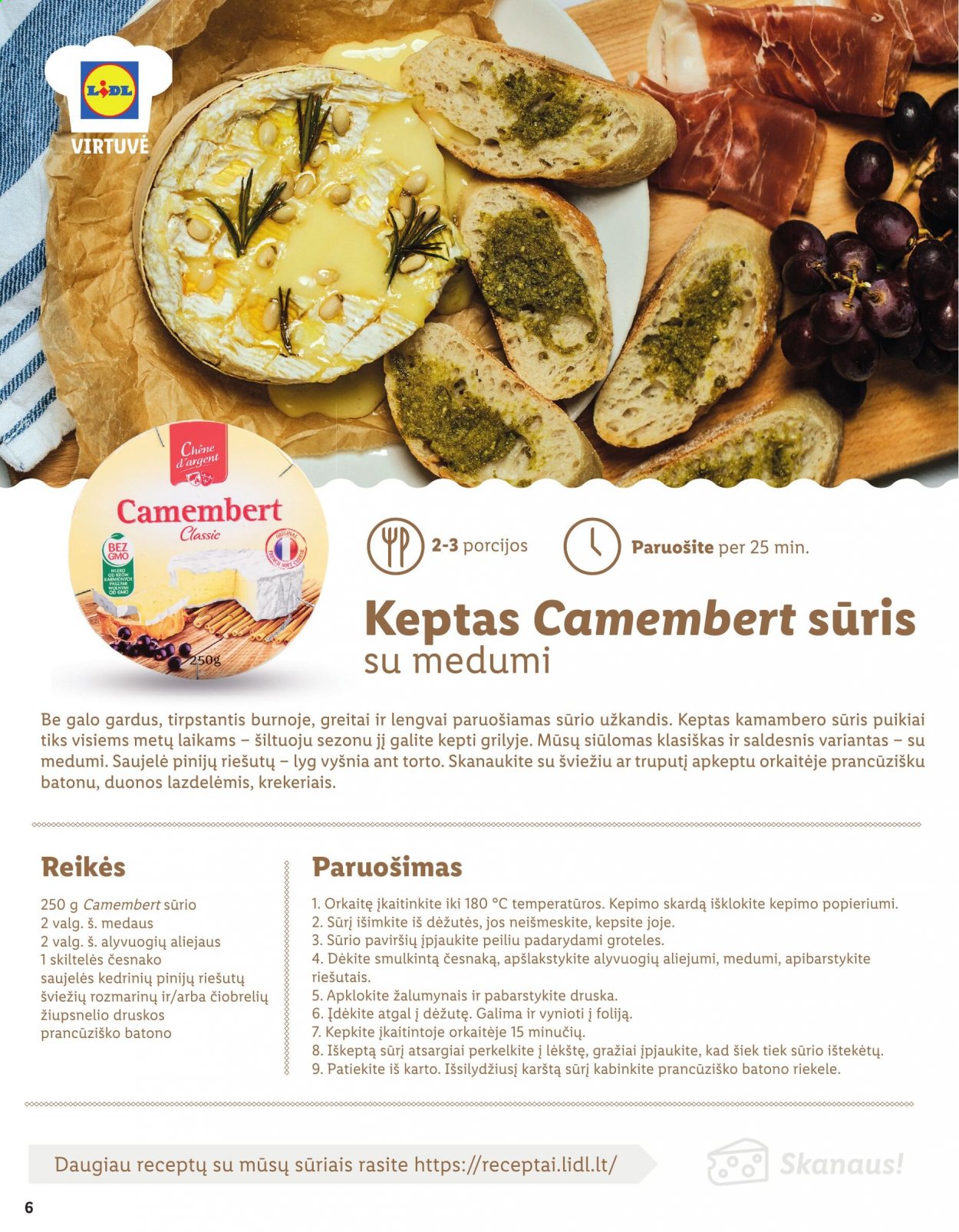 thumbnail - „Lidl“ leidinys - Išpardavimų produktai - camembert, sūris. 6 puslapis.