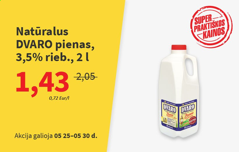 thumbnail - „NORFA“ leidinys - 2021 05 25 - 2021 05 30 - Išpardavimų produktai - pienas. 1 puslapis.