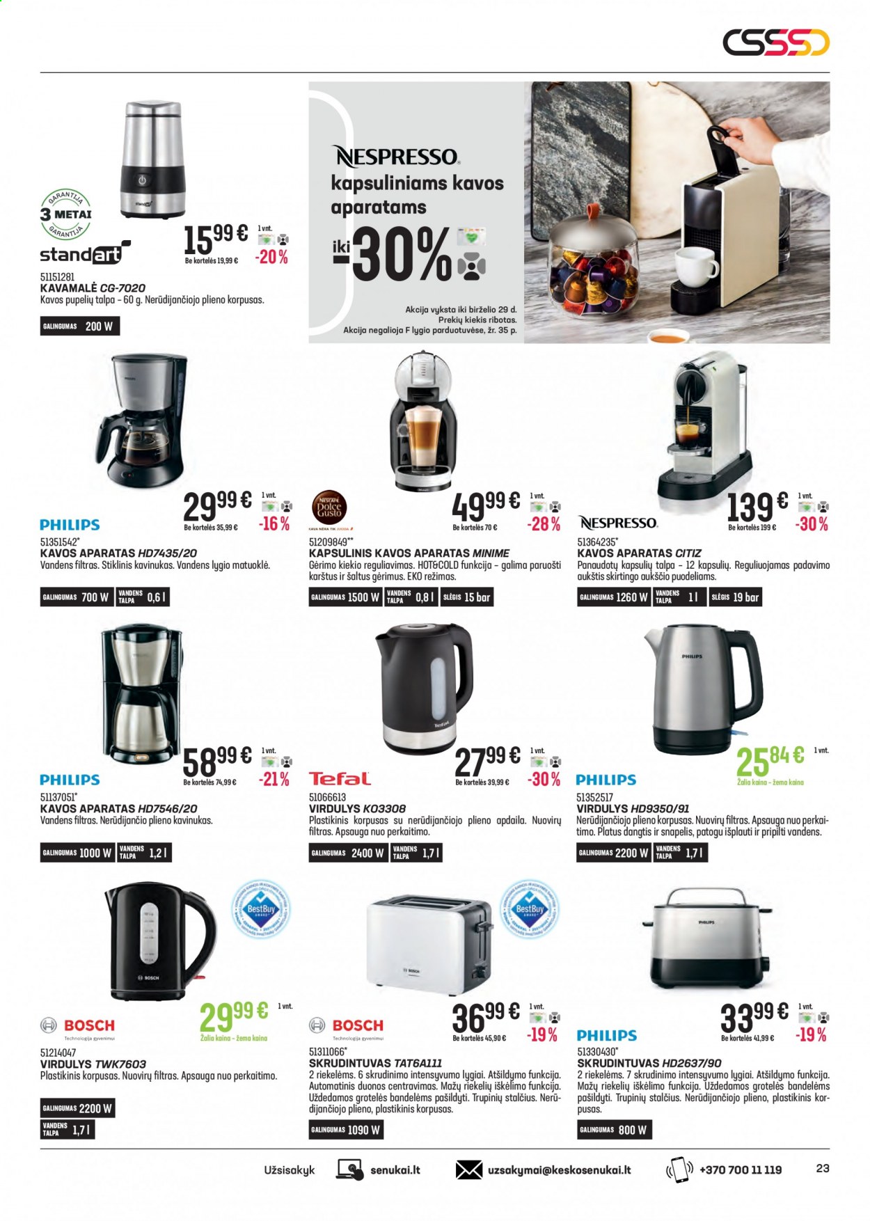 thumbnail - „Senukai“ leidinys - 2021 06 03 - 2021 06 29 - Išpardavimų produktai - kapsulinis kavos aparatas, kavos aparatas. 23 puslapis.