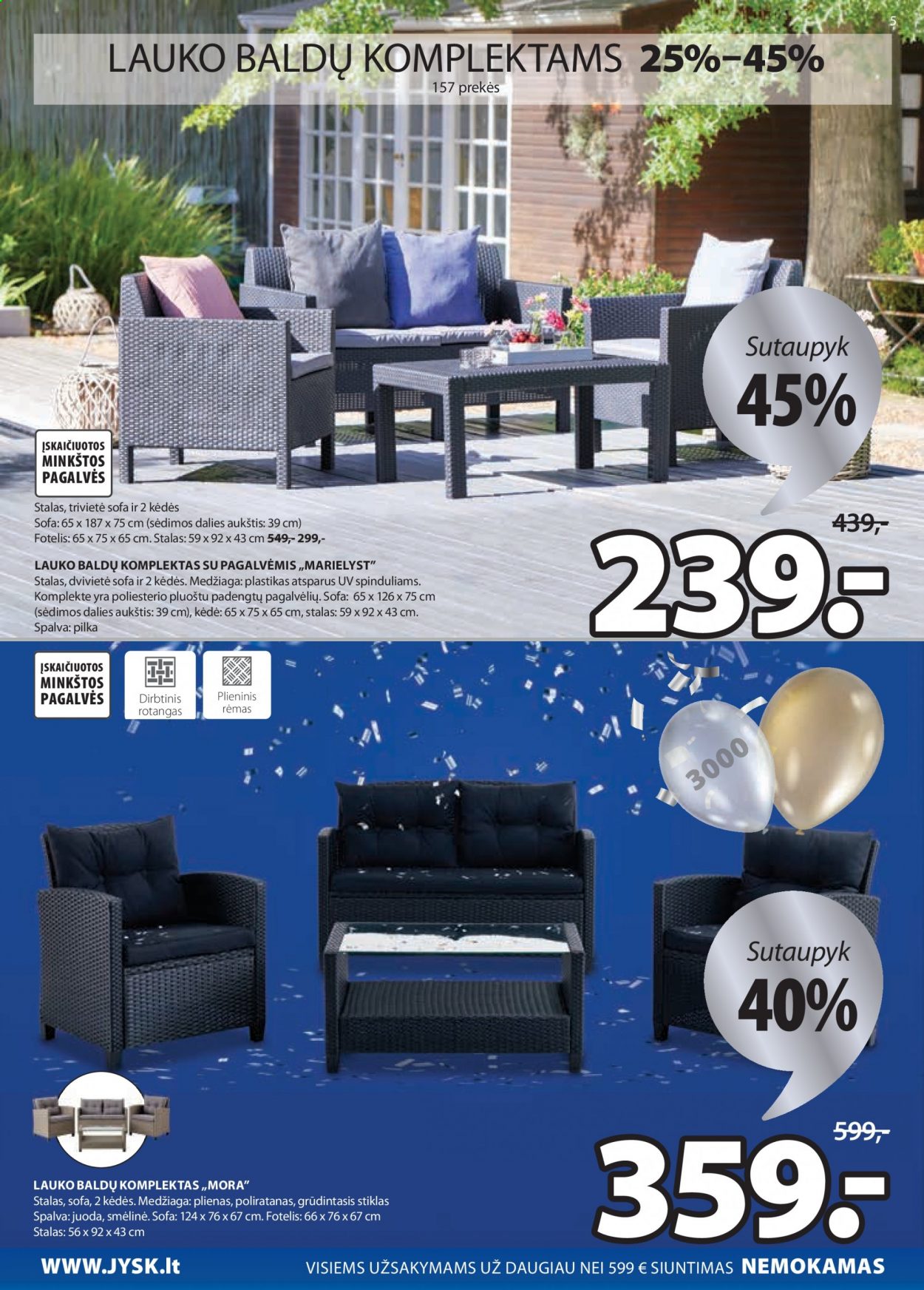 thumbnail - „JYSK“ leidinys - 2021 06 08 - 2021 06 21 - Išpardavimų produktai - foteliai, sofa, rėmas, kėdė. 5 puslapis.