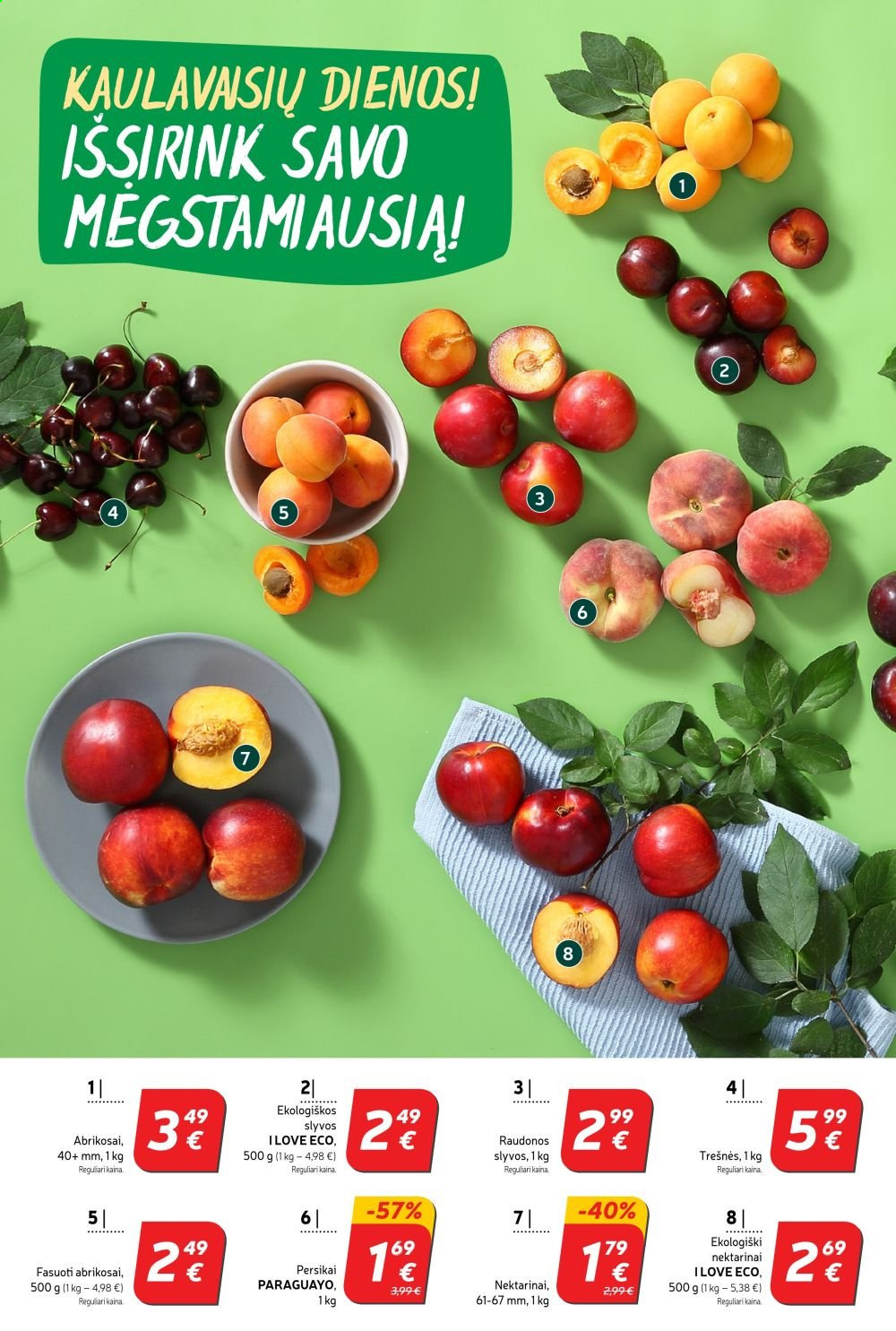 thumbnail - „Rimi“ leidinys - 2021 07 27 - 2021 08 02 - Išpardavimų produktai - persikai, slyva, nektarinai. 4 puslapis.