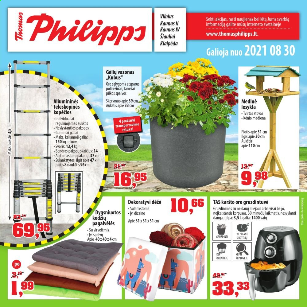 thumbnail - „Thomas Philipps“ leidinys - 2021 08 30 - 2021 09 04 - Išpardavimų produktai - Kubuš, dėžė, gruzdintuvé, vazonas, karsto gruzdintuve oro. 1 puslapis.