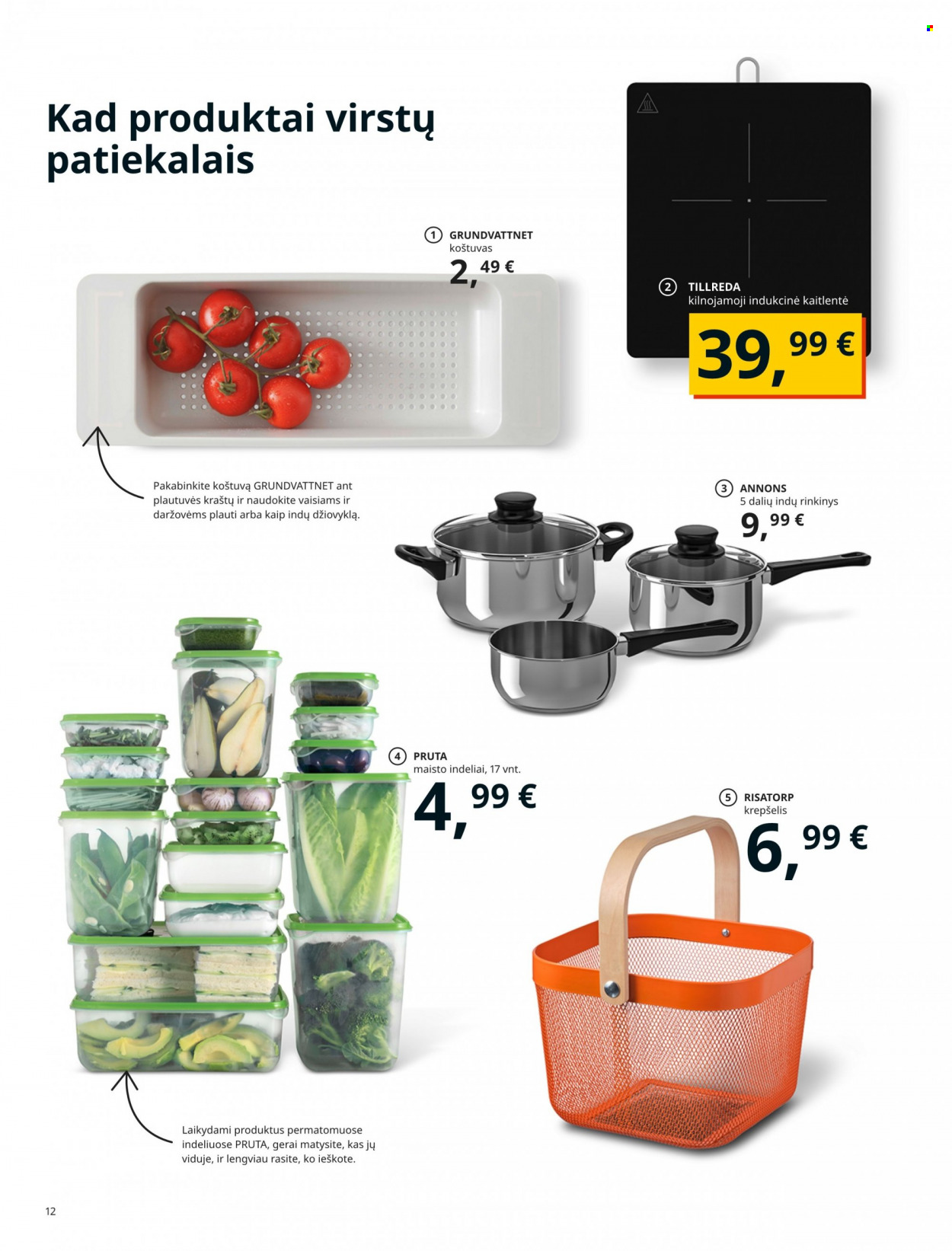 thumbnail - „IKEA“ leidinys - Išpardavimų produktai - krepšelis. 12 puslapis.