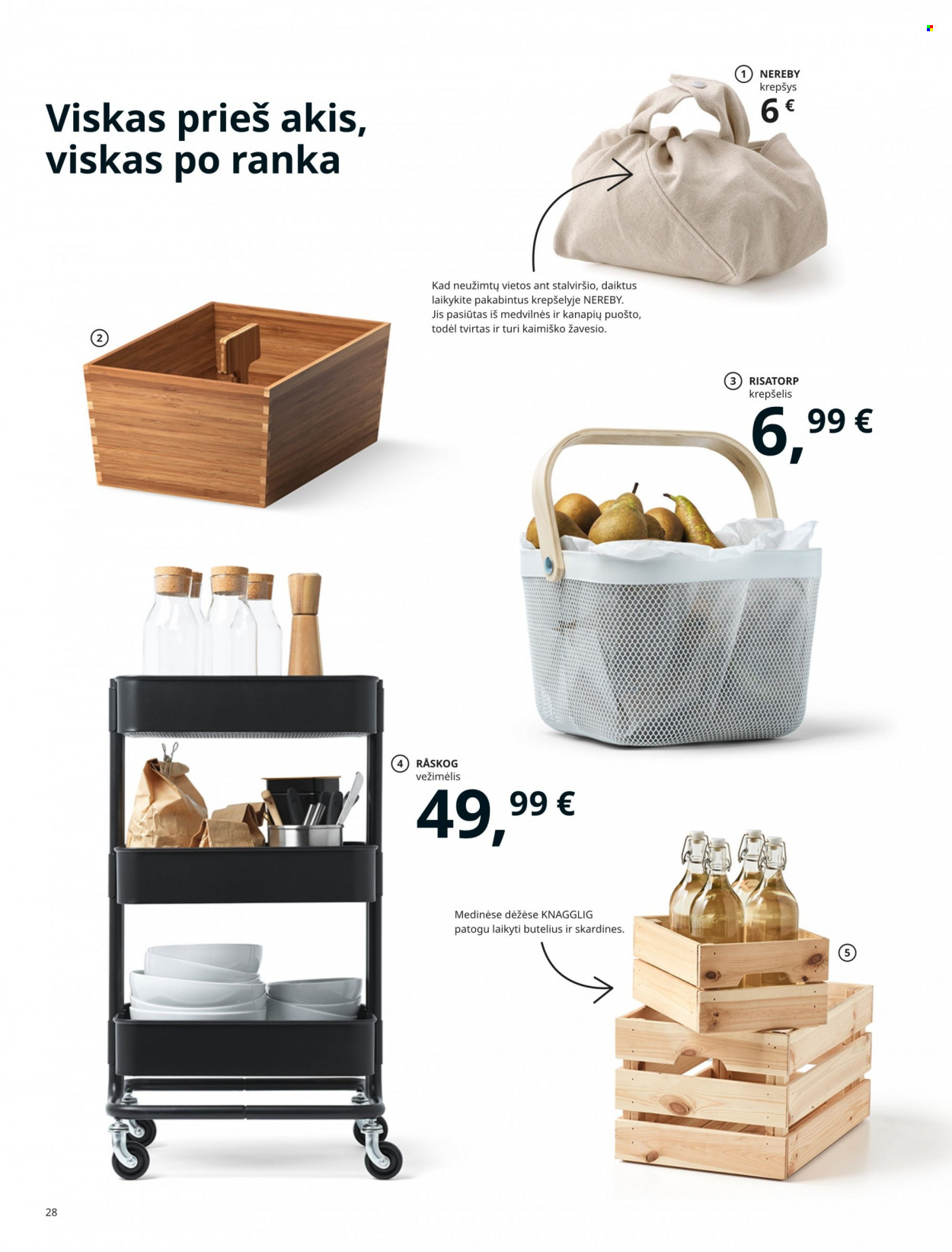 thumbnail - „IKEA“ leidinys - Išpardavimų produktai - krepšelis. 28 puslapis.