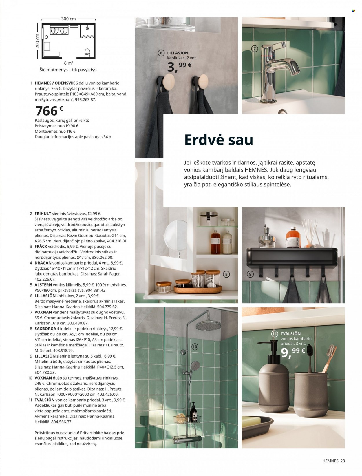 thumbnail - „IKEA“ leidinys - Išpardavimų produktai - spintelė, lentyna, kilimėlis, veidrodis. 23 puslapis.