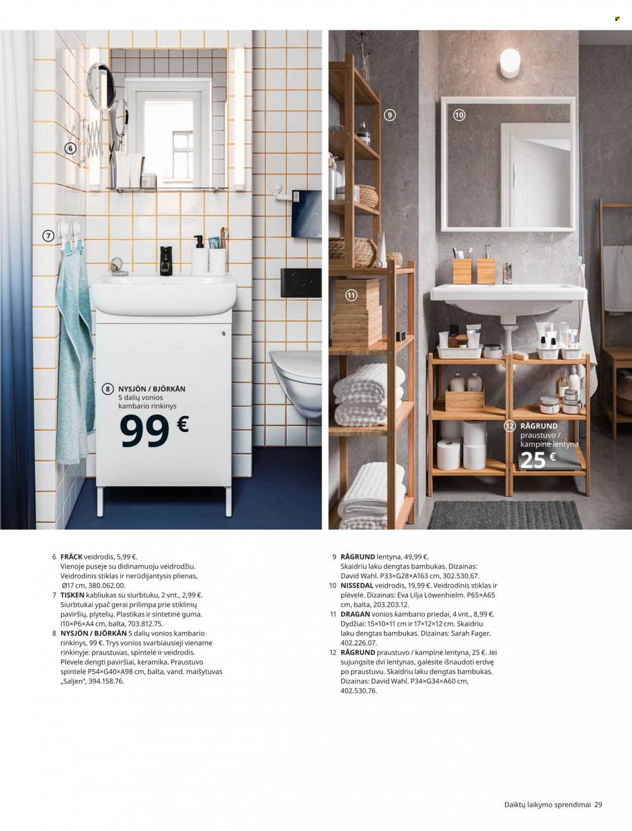 thumbnail - „IKEA“ leidinys - Išpardavimų produktai - spintelė, lentyna, veidrodis. 29 puslapis.