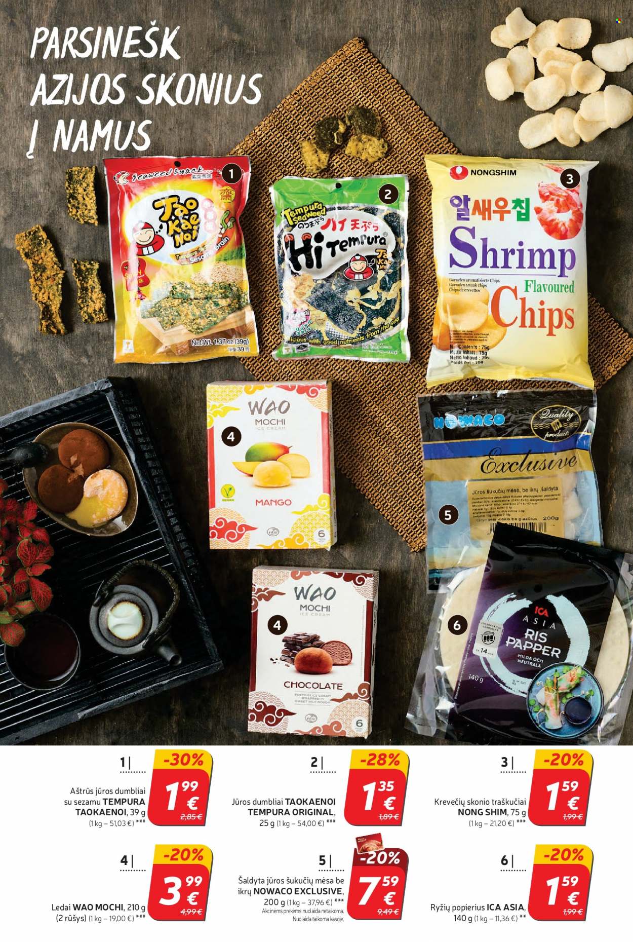 thumbnail - „Rimi“ leidinys - 2021 09 21 - 2021 09 27 - Išpardavimų produktai - mango, ledai, traškučiai. 4 puslapis.