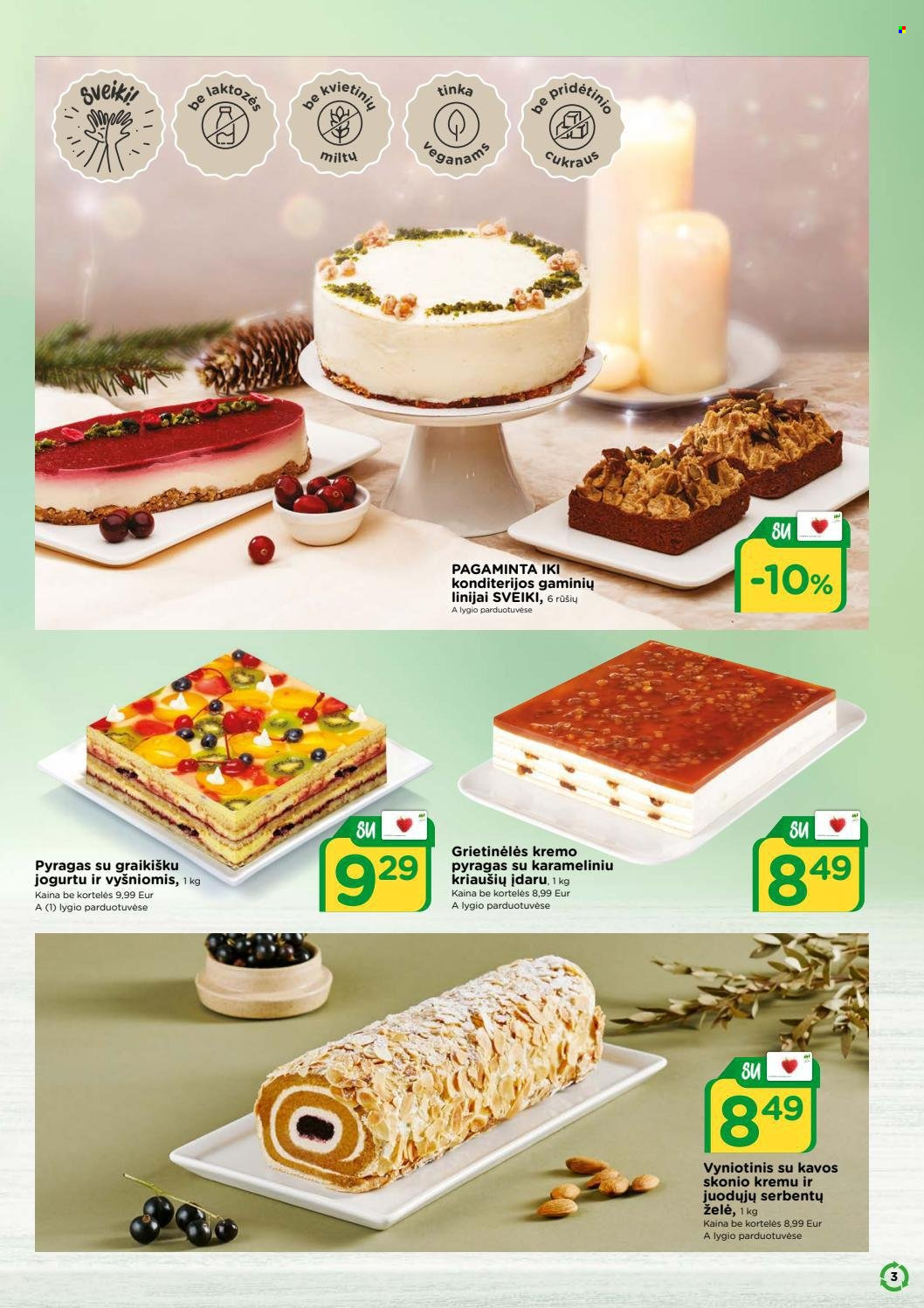 thumbnail - „iki“ leidinys - 2022 01 03 - 2022 01 30 - Išpardavimų produktai - pyragas. 3 puslapis.