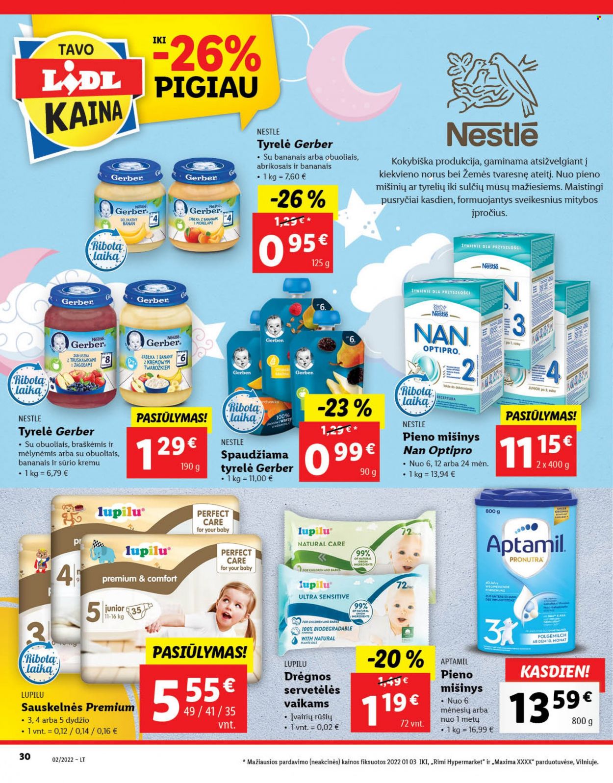 thumbnail - „Lidl“ leidinys - 2022 01 10 - 2022 01 16 - Išpardavimų produktai - Nestlé, servetėlės. 30 puslapis.