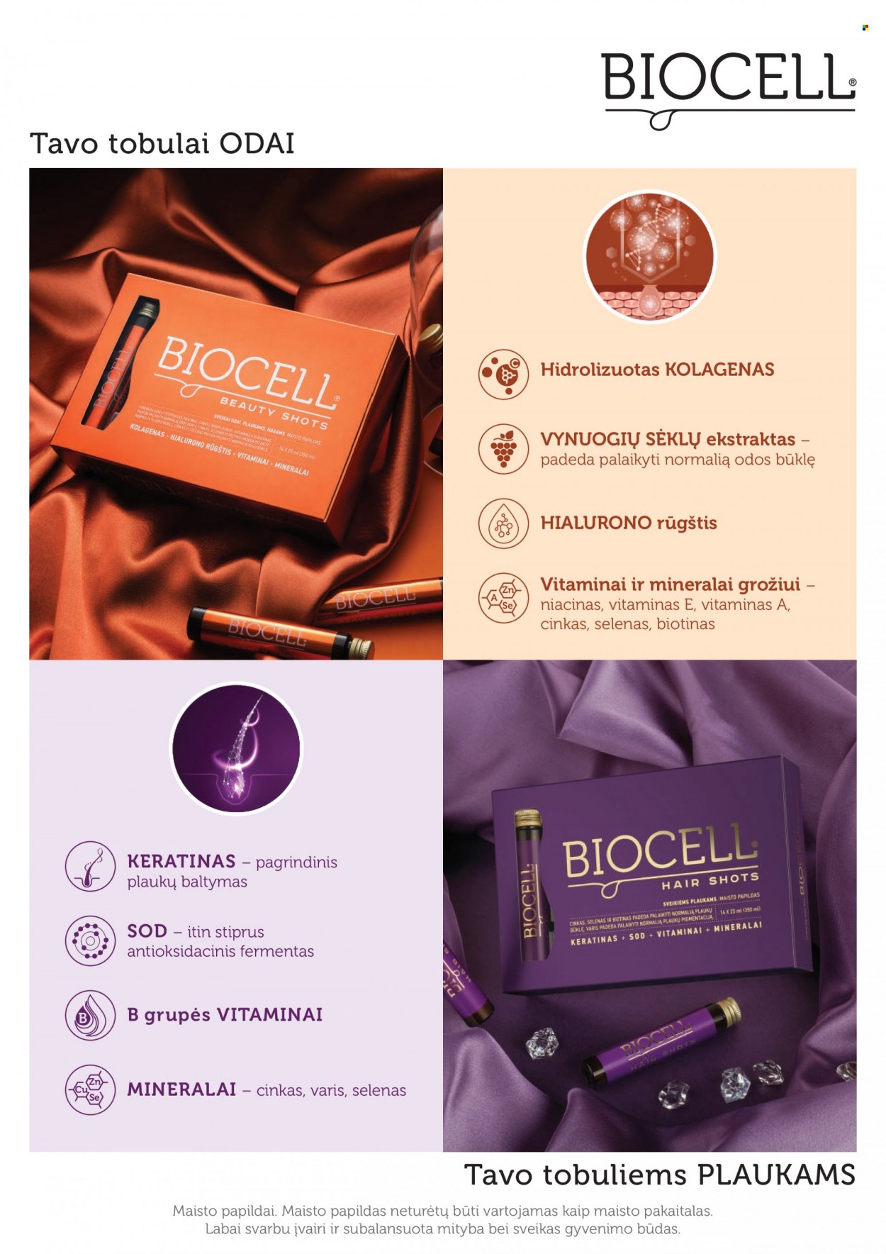 thumbnail - „EUROVAISTINĖ“ leidinys - 2022 05 03 - 2022 05 31 - Išpardavimų produktai - Biocell, maisto papildai. 21 puslapis.