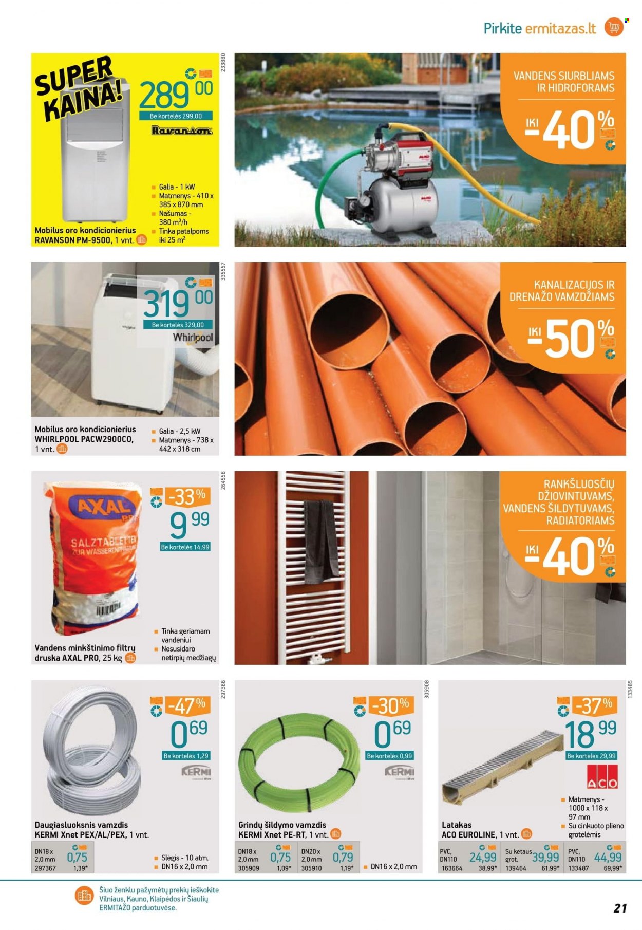 thumbnail - „ERMITAŽAS“ leidinys - 2022 06 08 - 2022 06 28 - Išpardavimų produktai - Whirlpool, Ravanson, radiatorius, šildytuvas. 21 puslapis.