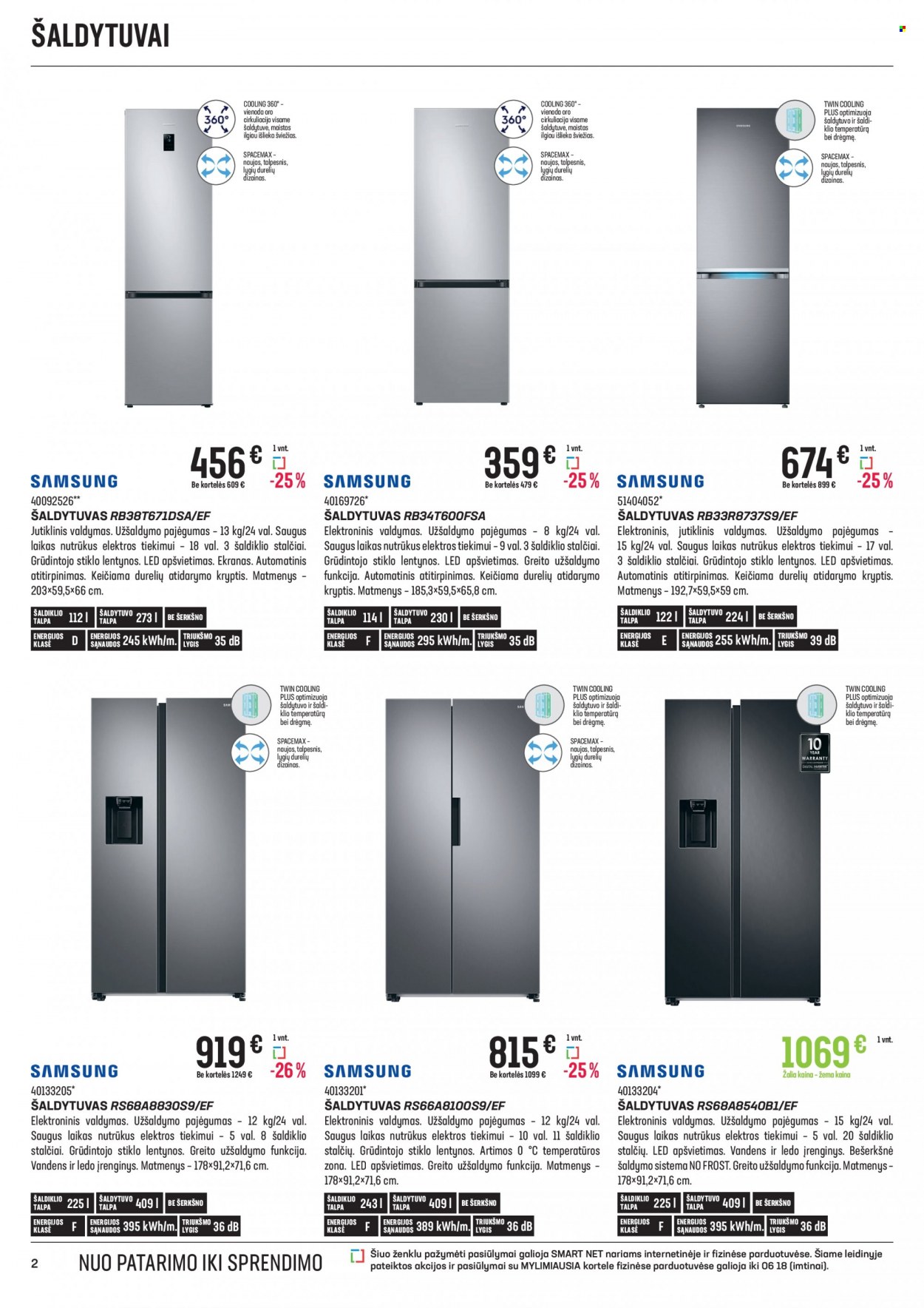 thumbnail - „Senukai“ leidinys - 2022 06 16 - 2022 07 11 - Išpardavimų produktai - šaldytuvas. 2 puslapis.