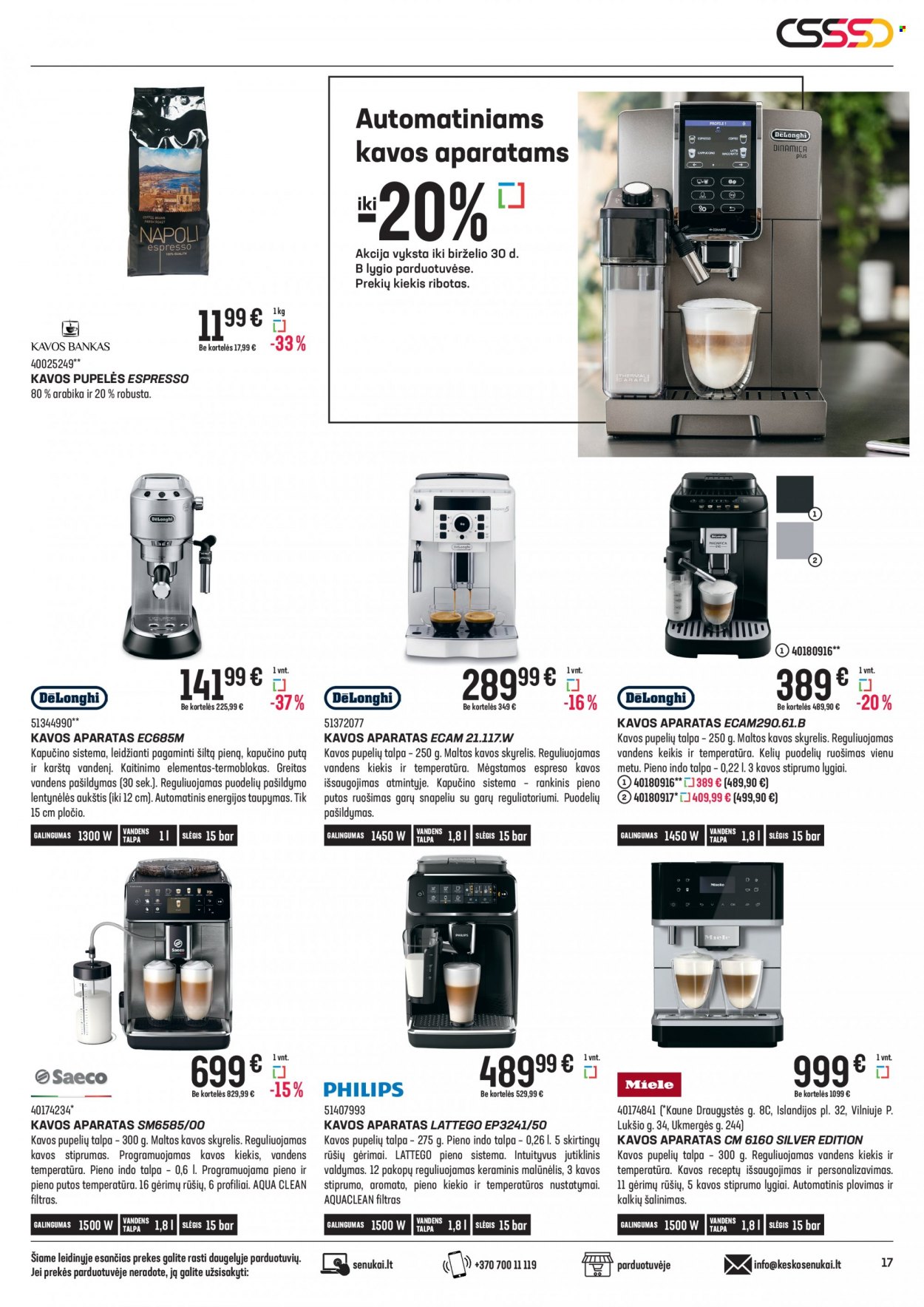 thumbnail - „Senukai“ leidinys - 2022 06 16 - 2022 07 11 - Išpardavimų produktai - kavos aparatas. 17 puslapis.