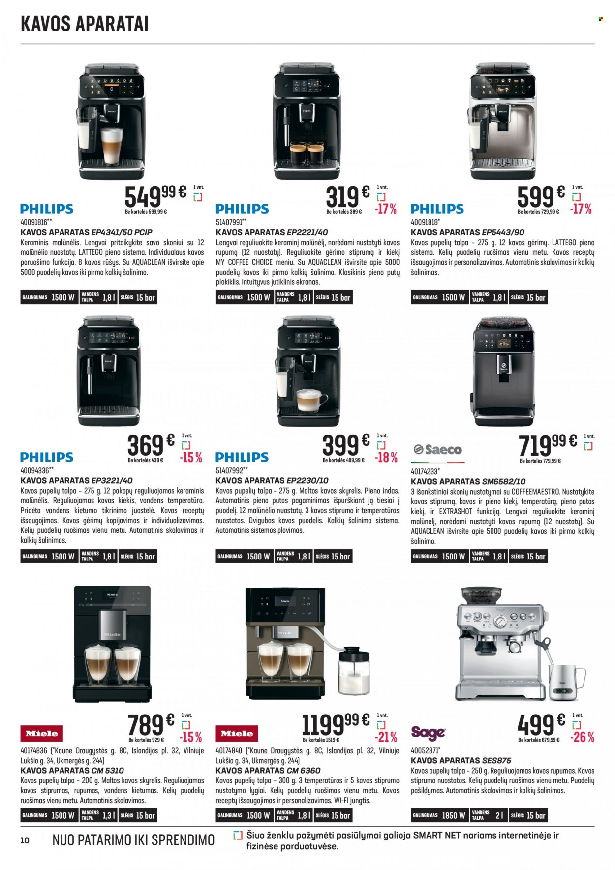 thumbnail - „Senukai“ leidinys - 2022 07 13 - 2022 08 15 - Išpardavimų produktai - kavos aparatas. 10 puslapis.