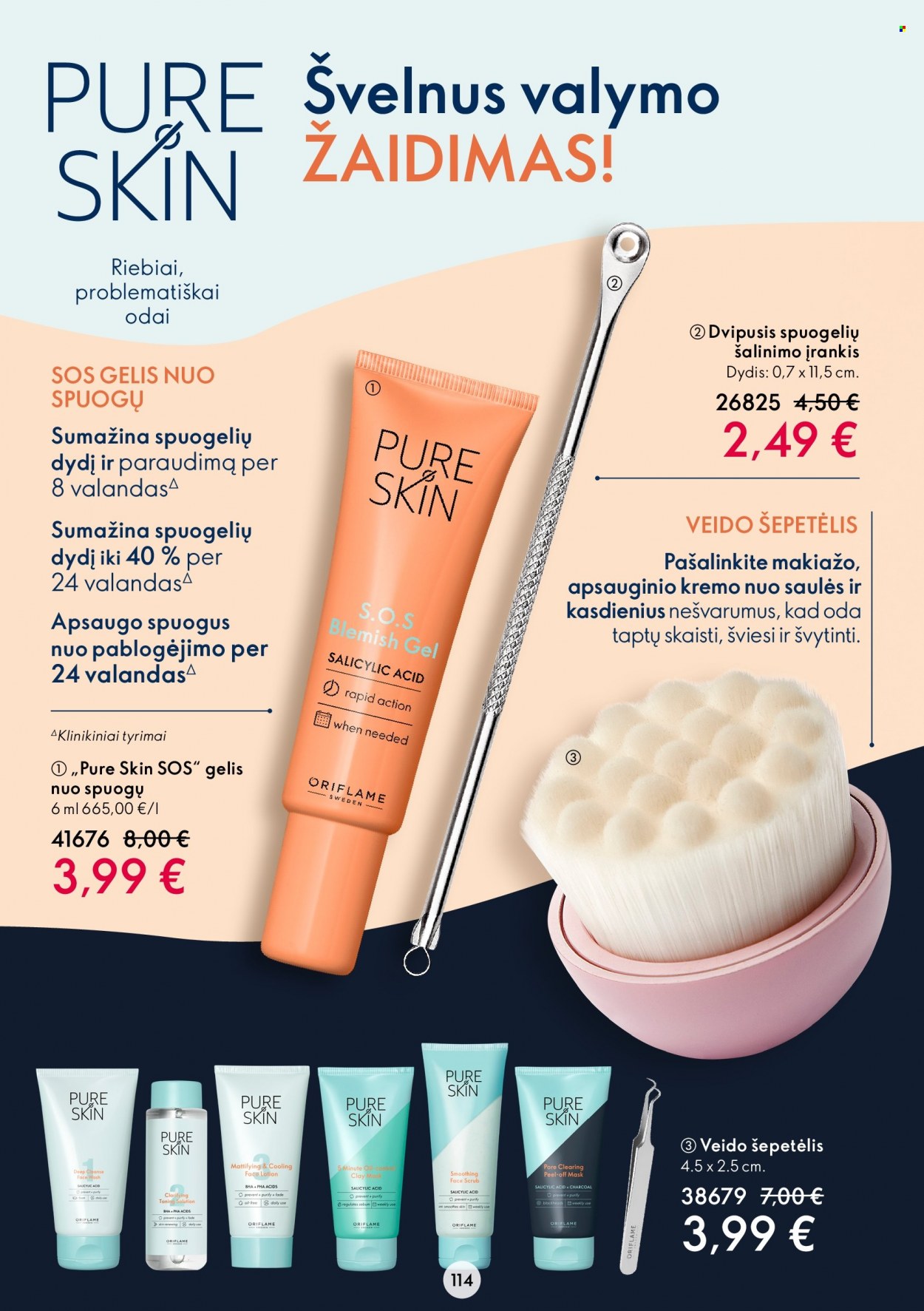 thumbnail - „Oriflame“ leidinys - 2022 08 03 - 2022 08 23 - Išpardavimų produktai - Pure Skin. 114 puslapis.