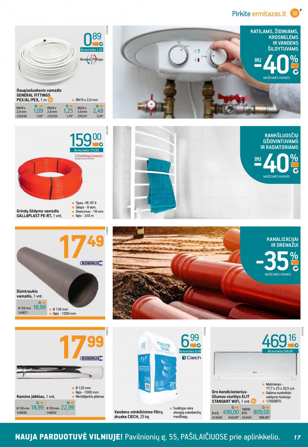 thumbnail - „ERMITAŽAS“ leidinys - 2022 08 10 - 2022 08 30 - Išpardavimų produktai - radiatorius, šildytuvas. 17 puslapis.