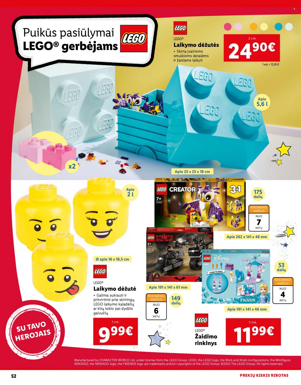 thumbnail - „Lidl“ leidinys - Išpardavimų produktai - Lego. 52 puslapis.