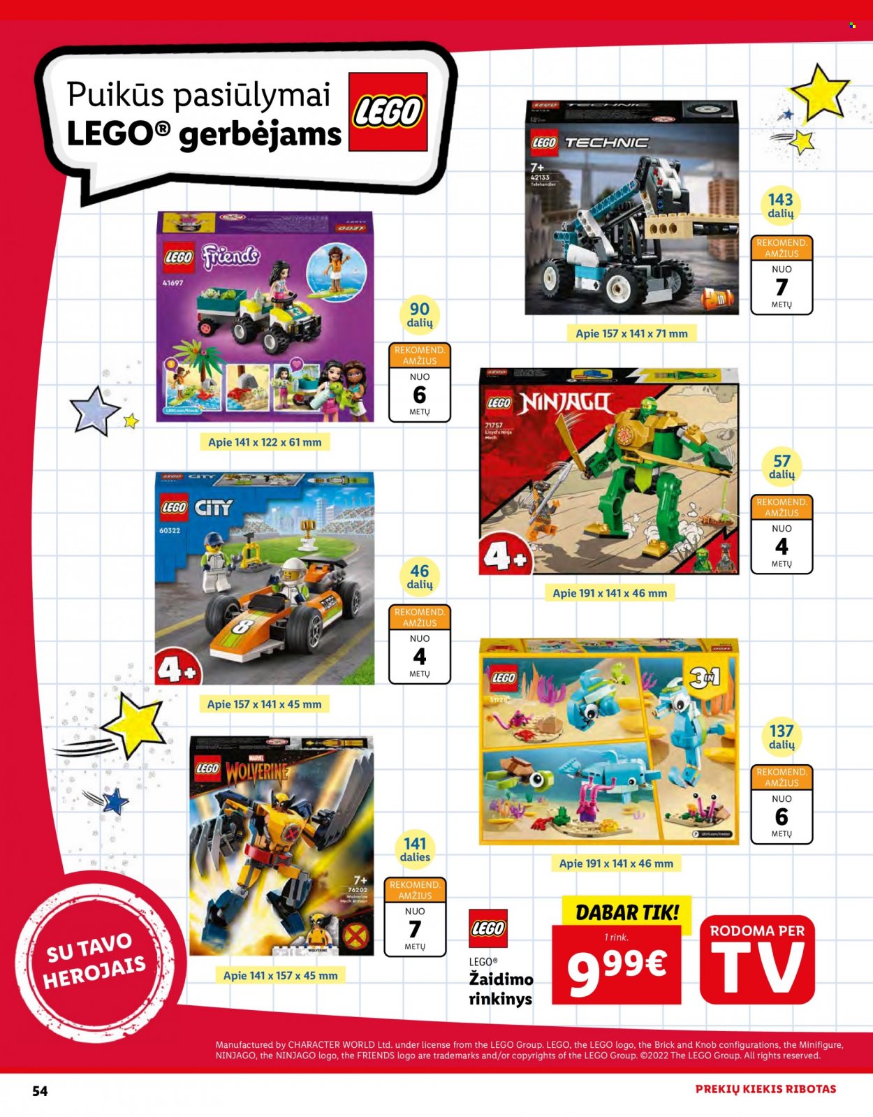 thumbnail - „Lidl“ leidinys - Išpardavimų produktai - Lego. 54 puslapis.