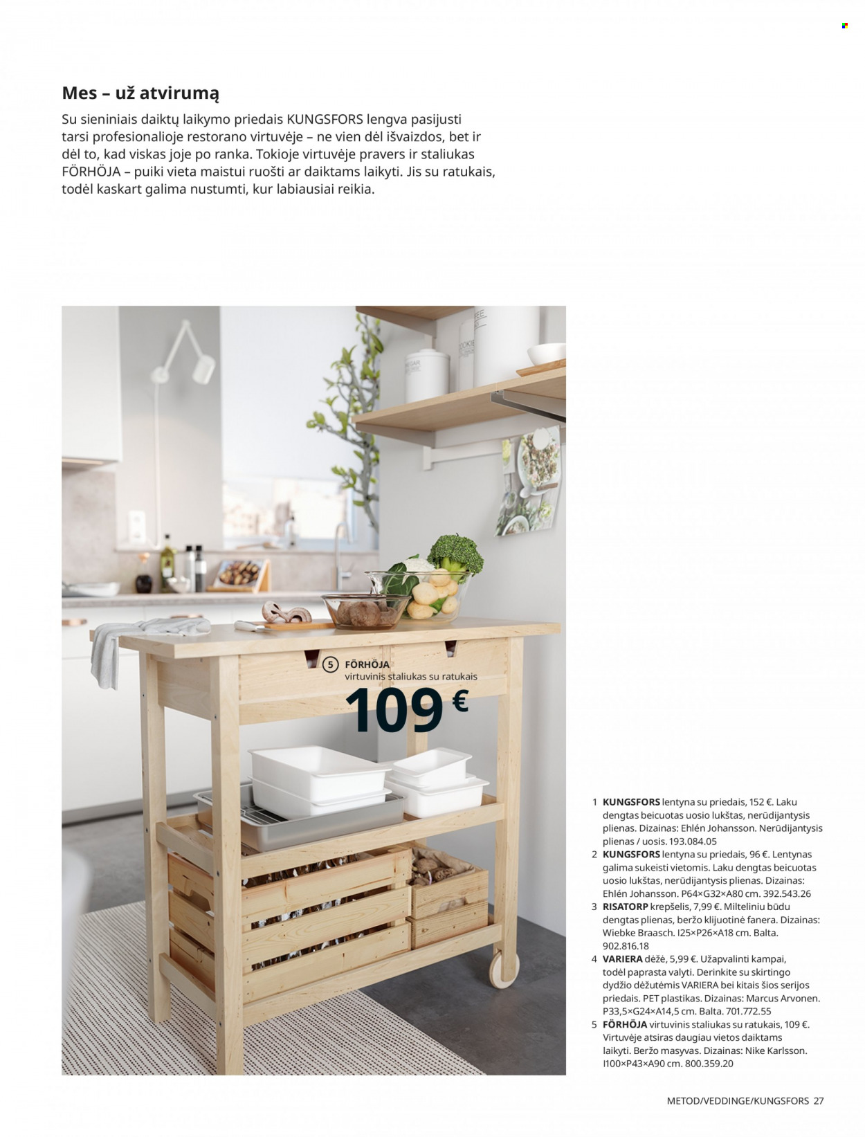 thumbnail - „IKEA“ leidinys - Išpardavimų produktai - staliukas, dėžė, lentyna, krepšelis. 27 puslapis.