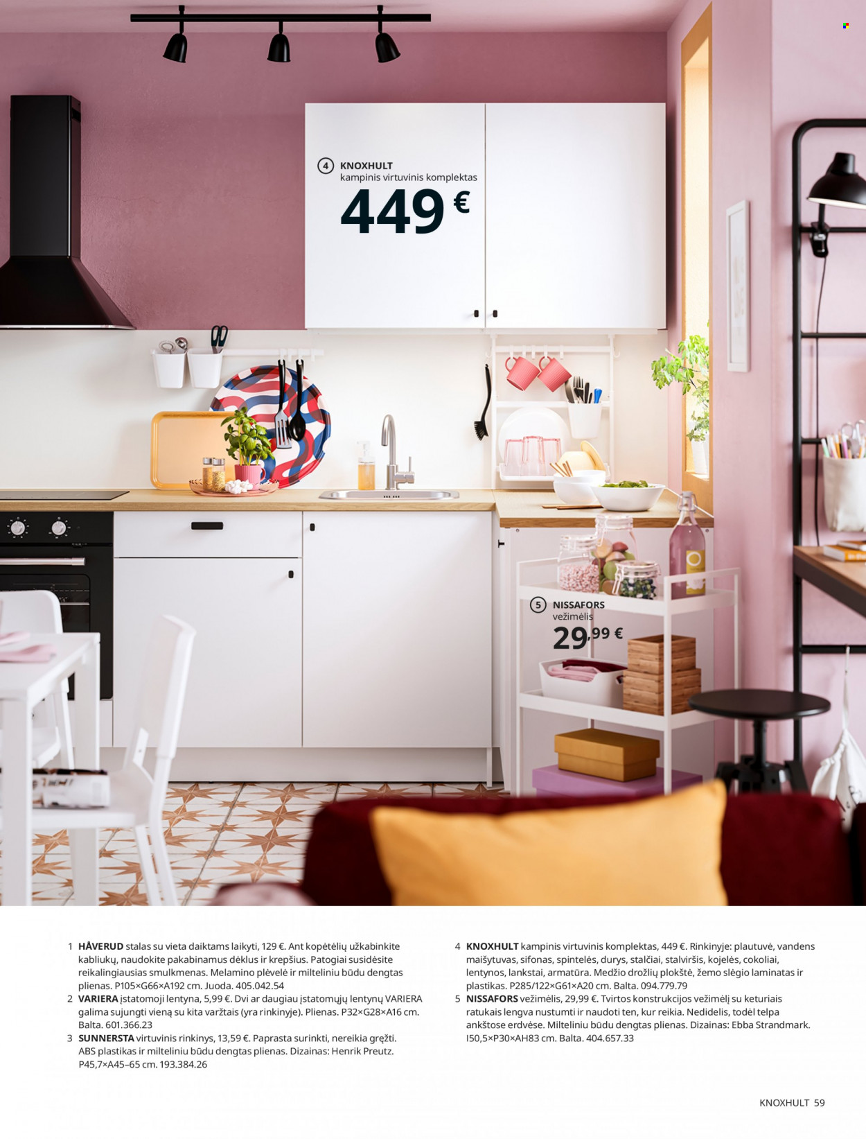 thumbnail - „IKEA“ leidinys - Išpardavimų produktai - spintelė, lentyna. 59 puslapis.