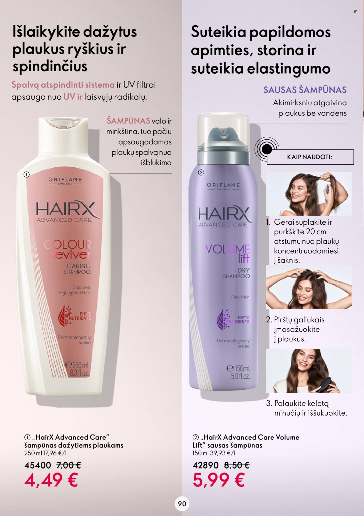 thumbnail - „Oriflame“ leidinys - 2022 09 14 - 2022 10 04 - Išpardavimų produktai - šampūnas, HairX. 90 puslapis.