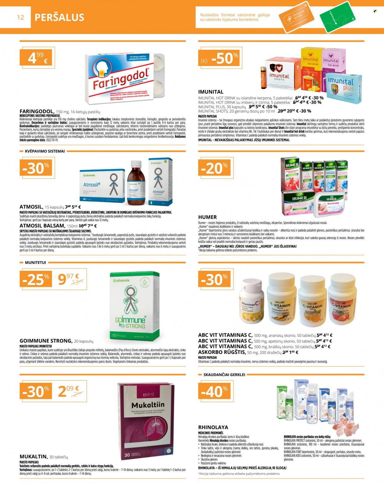 thumbnail - „Gintarinė vaistinė“ leidinys - 2022 11 02 - 2022 11 30 - Išpardavimų produktai - maisto papildai. 12 puslapis.