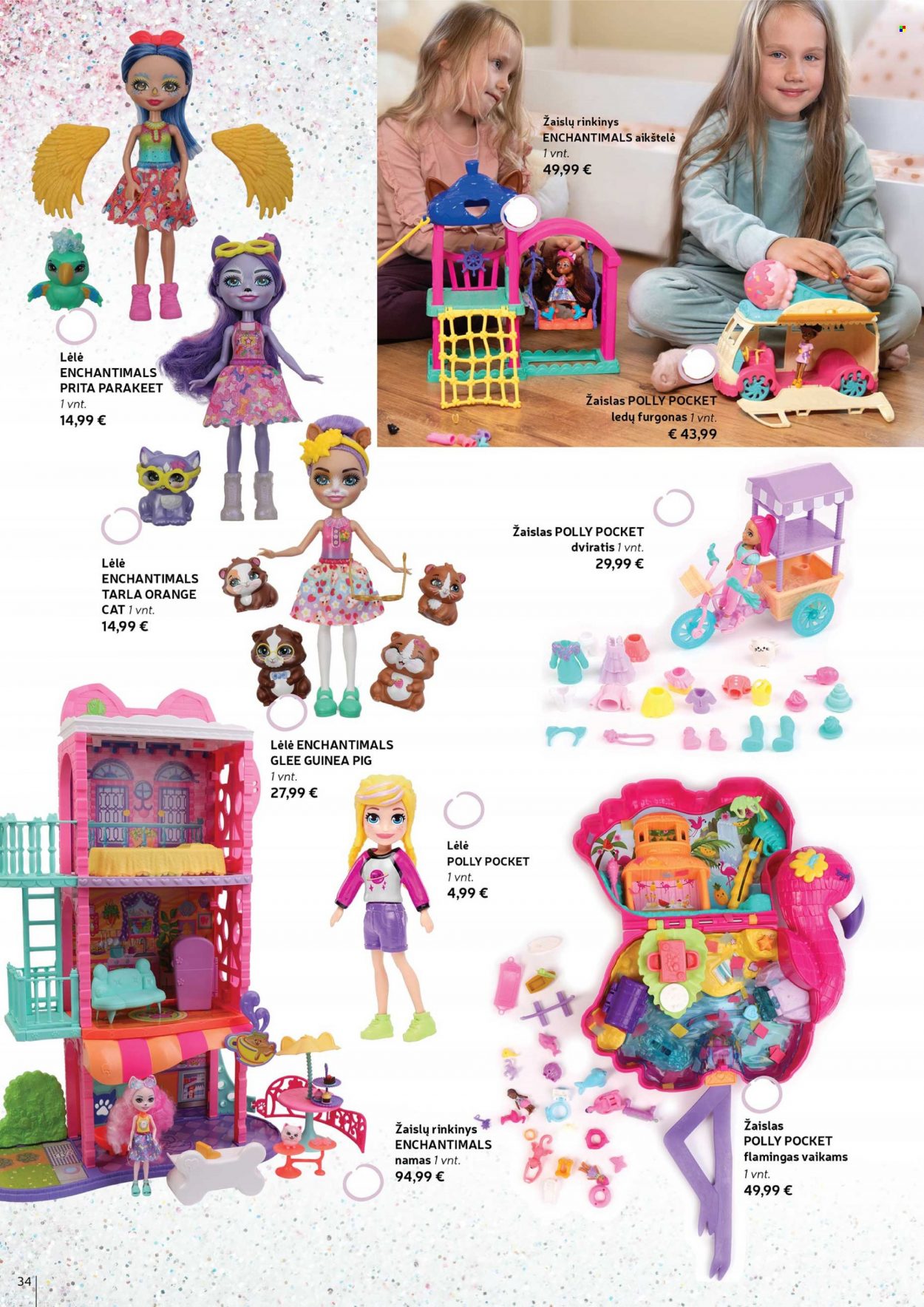 thumbnail - „Rimi“ leidinys - 2022 11 15 - 2022 12 26 - Išpardavimų produktai - Enchantimals, lėlė, žaisliné. 34 puslapis.