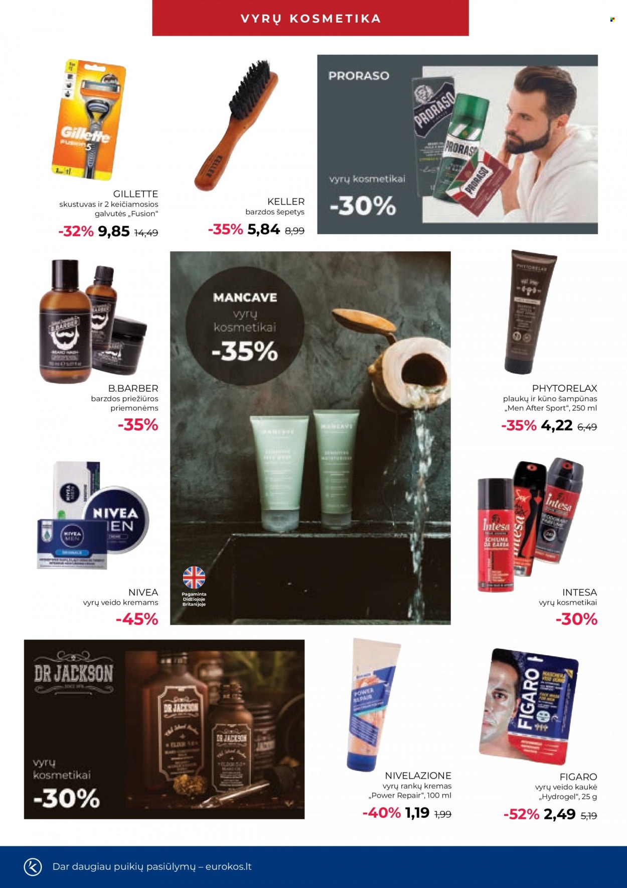 thumbnail - „Eurokos“ leidinys - 2022 11 24 - 2023 01 02 - Išpardavimų produktai - Nivea, šampūnas, rankų kremas, šepetys, kremas. 8 puslapis.