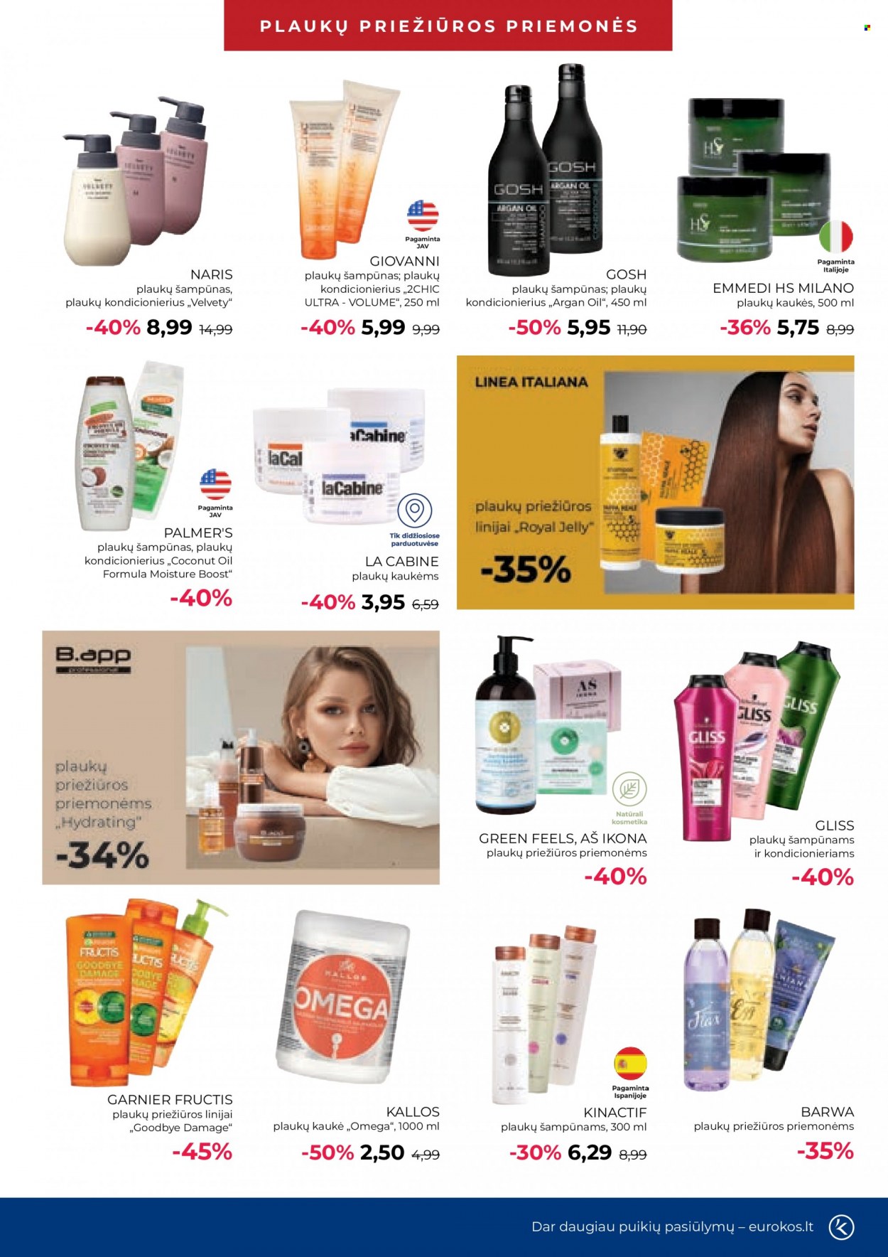 thumbnail - „Eurokos“ leidinys - 2022 11 24 - 2023 01 02 - Išpardavimų produktai - Fructis, Garnier Fructis, plaukų šampūnas, šampūnas, Garnier, plaukų priežiūros priemonėms. 15 puslapis.