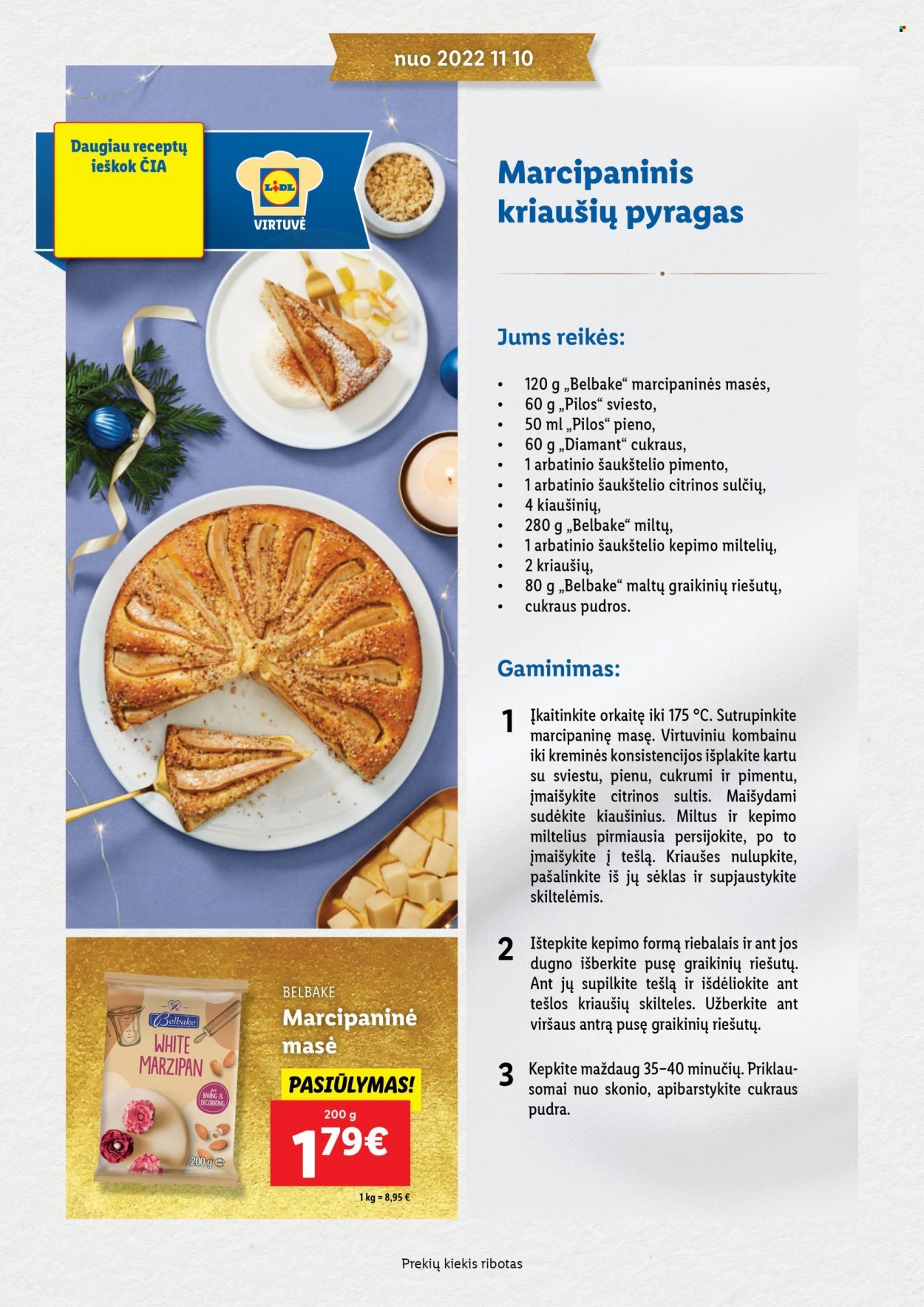 thumbnail - „Lidl“ leidinys - Išpardavimų produktai - pyragas, kriaušės, citrinos, pudra. 66 puslapis.