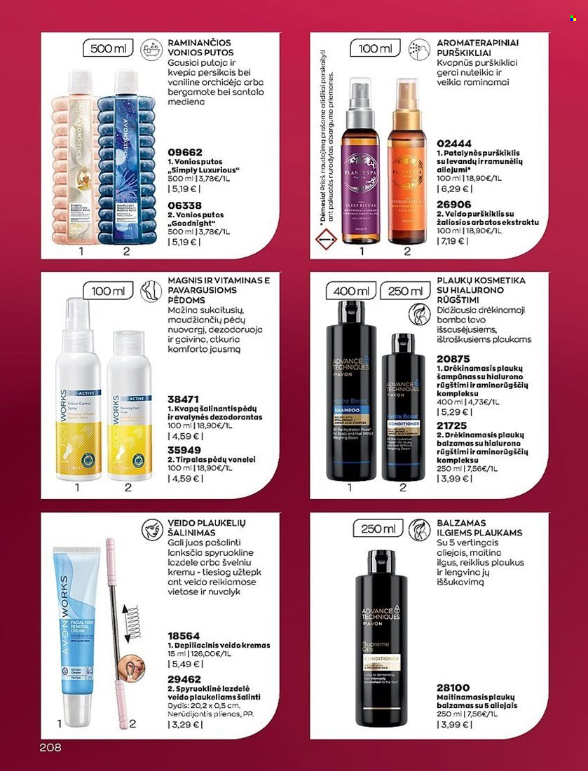thumbnail - „Avon“ leidinys - 2022 12 01 - 2022 12 31 - Išpardavimų produktai - Avon, plaukų šampūnas, shampoo, šampūnas, vonios putos, veido kremas, plaukų balzamas, kremas, dezodorantas. 208 puslapis.
