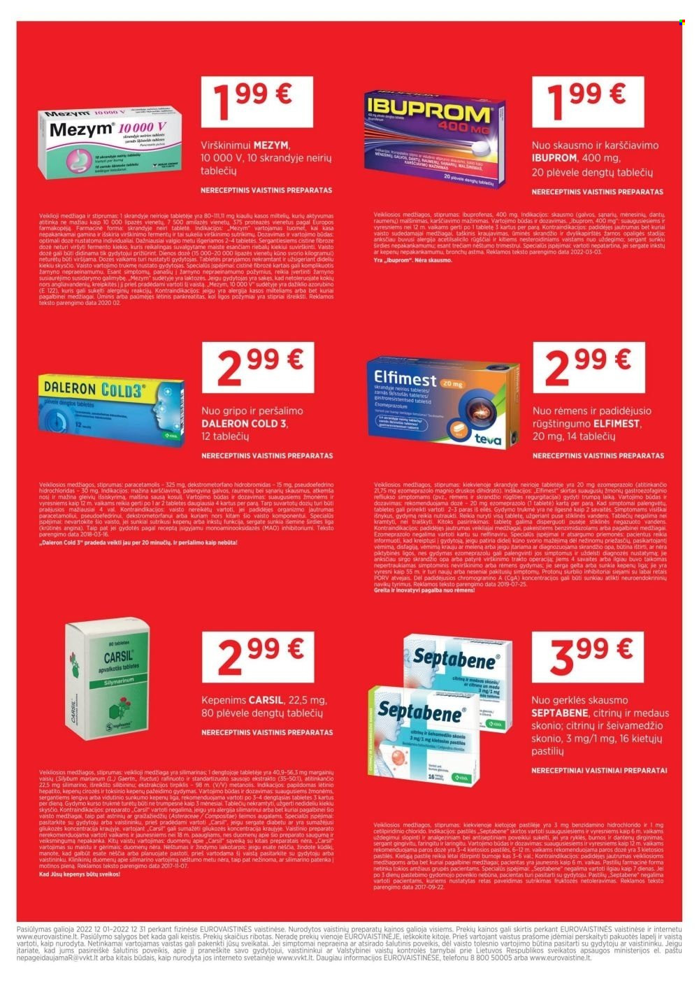 thumbnail - „EUROVAISTINĖ“ leidinys - 2022 12 01 - 2022 12 31 - Išpardavimų produktai - Ibuprom. 5 puslapis.